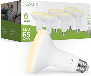 Sigalux LED Flood Lights Indoor, BR30 LED Bulb 65W Equivalent, Dimmable Recessed Light Bulbs 650LM 2700K Soft White Can Light Bulbs, E26 Base Bulged Light Bulbs UL Listed, Pack of 6