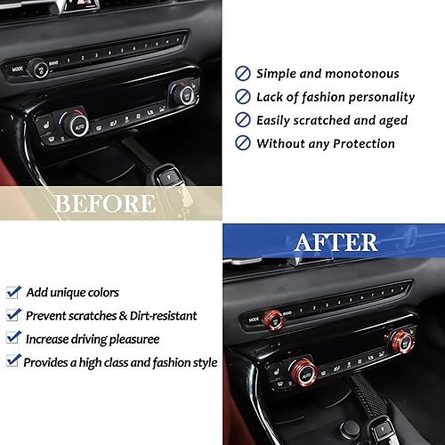Miniatura 2 de Daeiclru Cubierta de perilla de volumen y aire acondicionado compatible con Toyota Supra GR A90 A91 MK5 2018-2022, cubierta de botón de volumen de
