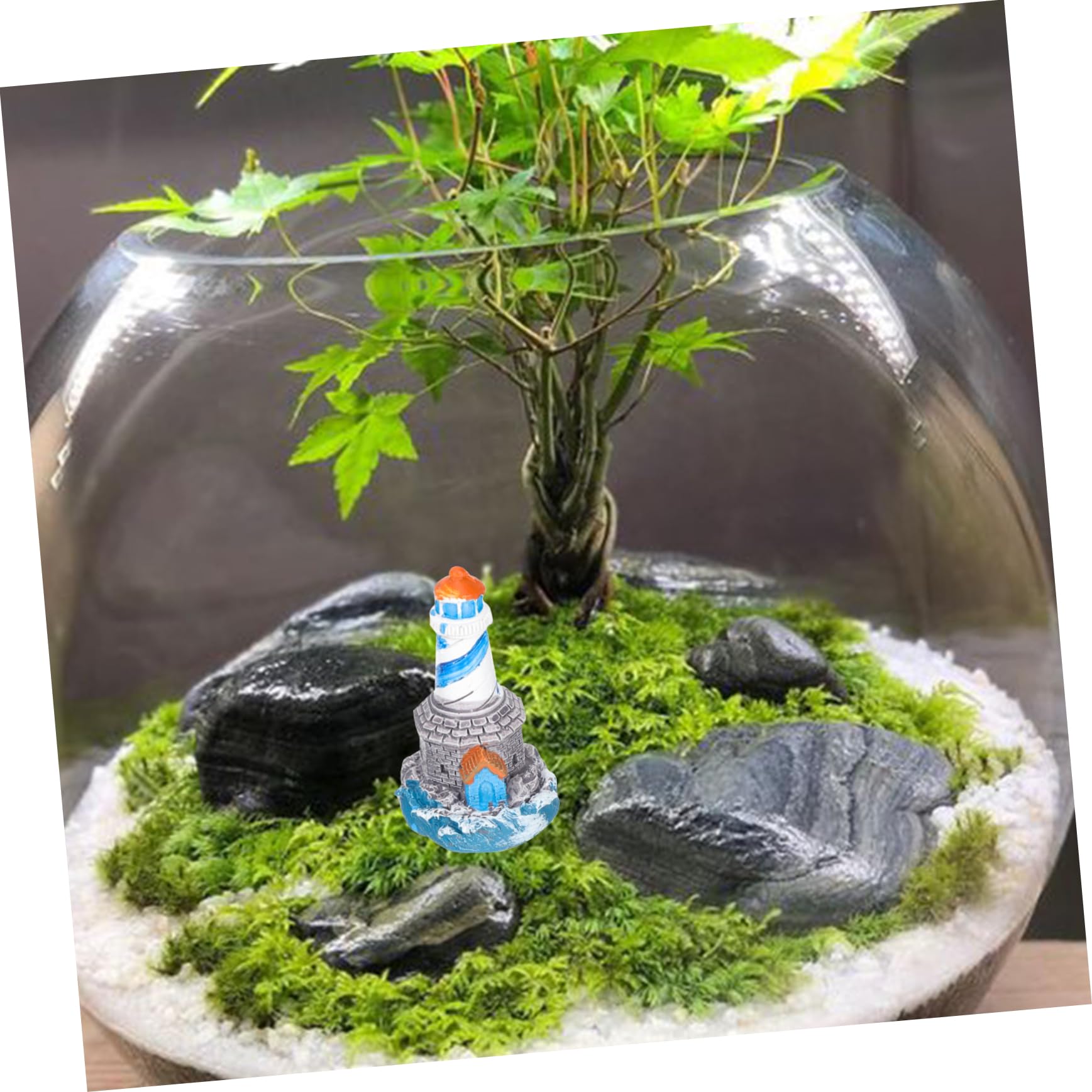 Yardwe 16 Piezas Faro Micro Paisaje Alfombra De Cocina Acolchada Decoración del Acuario del Faro Estatuillas Náuticas En Miniatura Puente De Jardín Mini Jardín Escritorio Marioneta Resina