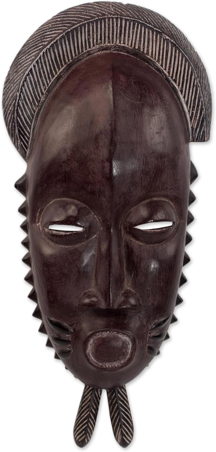NOVICA Decorative Wood Mask, Brown