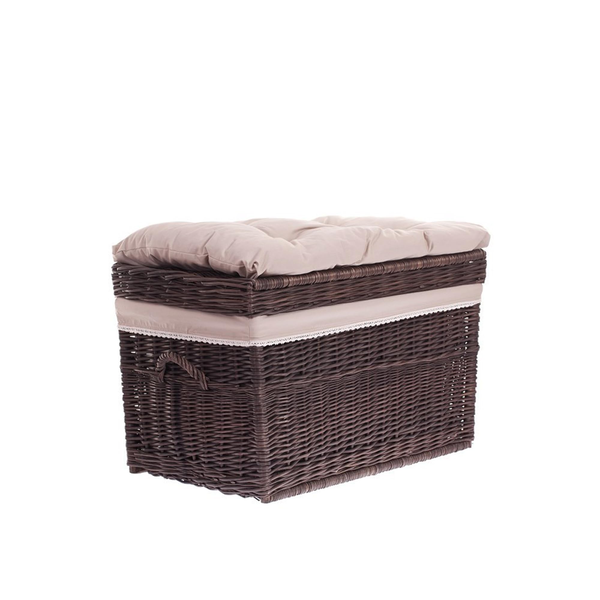 e-wicker24 558-70/S/O Truhe aus Weide, Korb, Dunkelbraun, 70 x 42 x 47 cm