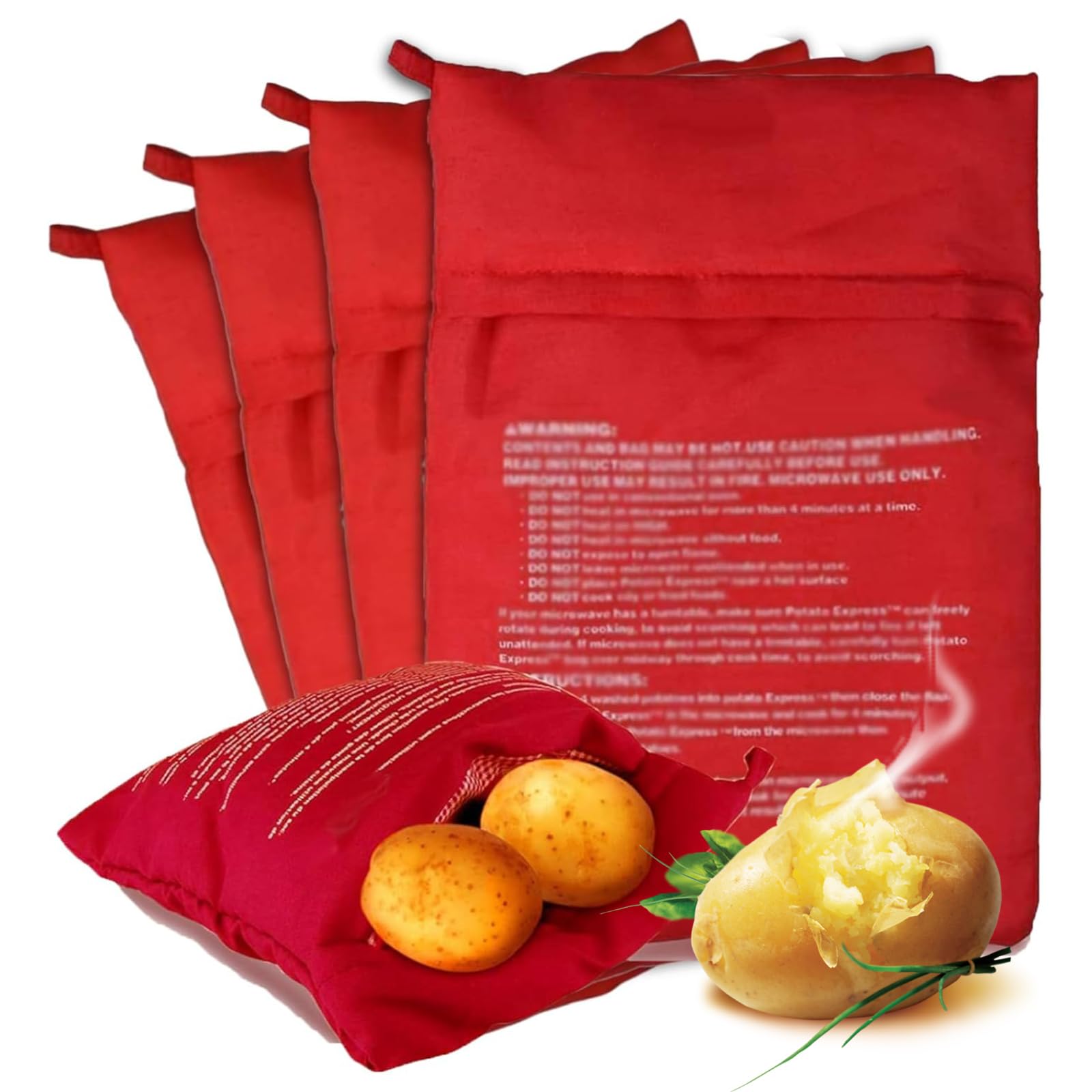 YiXuTag Magnetron Aardappelzakken, 3 stks aardappel zak, aardappel express, magnetron zak, magnetron aardappel, tas, magnetron kookzak, kooktas magnetron