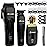 BESTBOMG Hair Clippers for Men, Professional Hair Clippers, Beard Trimmer& Rechargeable Shaver Set, Metal T-Blade, LED Display, Barber Hair Cutting Kit for Men Grooming & Gifts, BS-808A (Black)