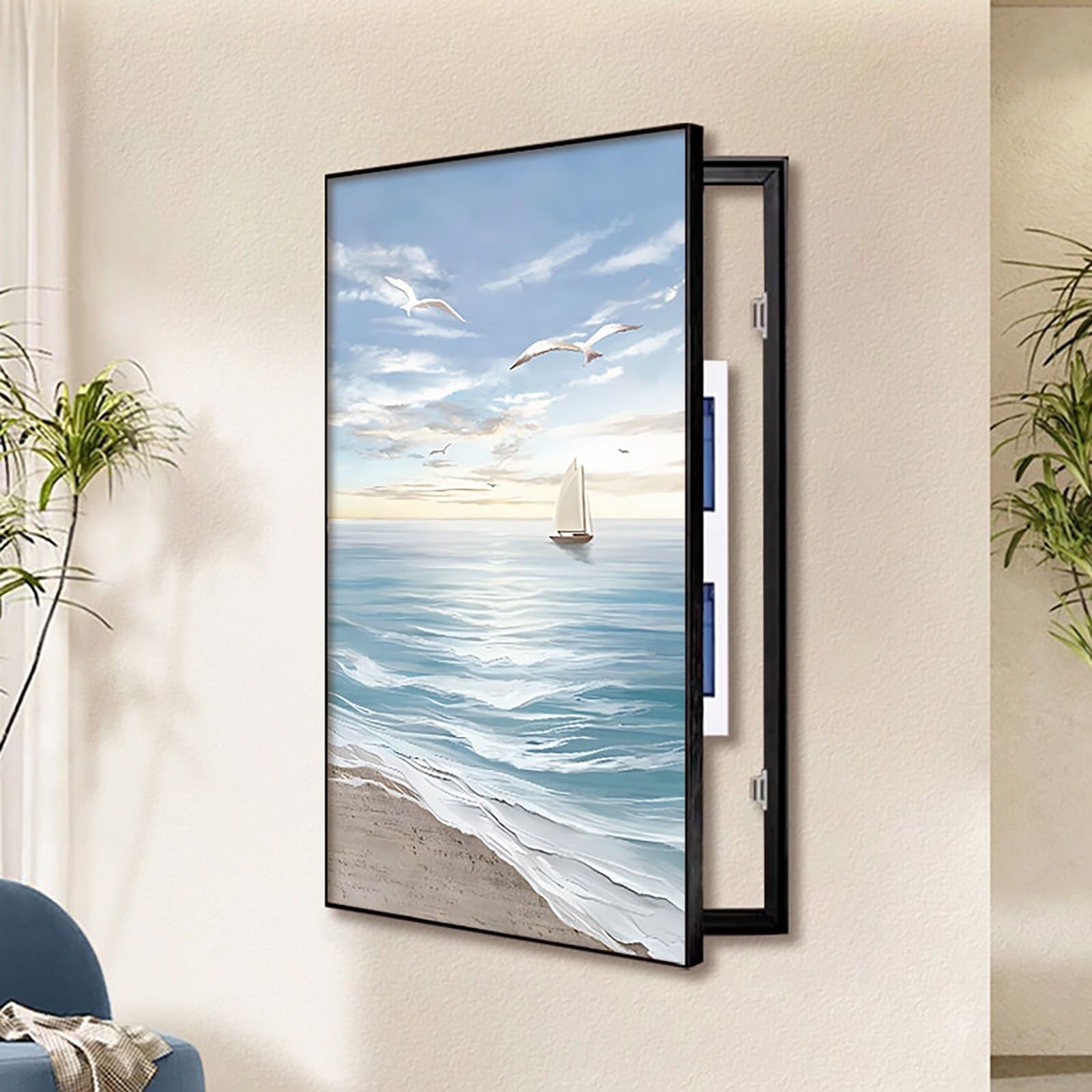 Aluminum Alloy Decorative Breaker Box Cover, 16 Patterns Available, Decorative Fuse Box Cabinet Cover for Household Office Corridor(A,80x160CM/31.5 * 63IN)