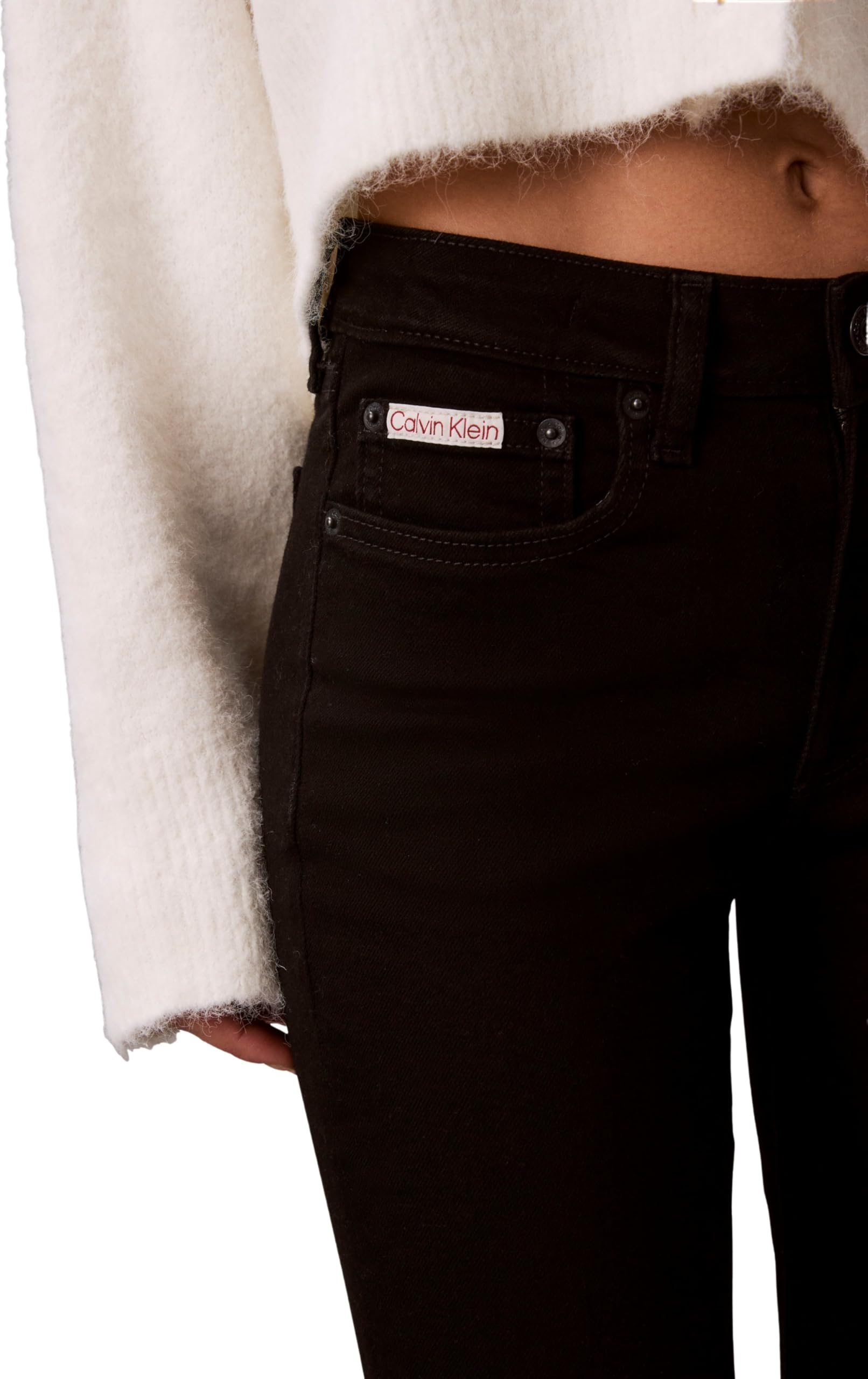 Calvin Klein Vaqueros Mujer Skinny Classic Black Talle Medio