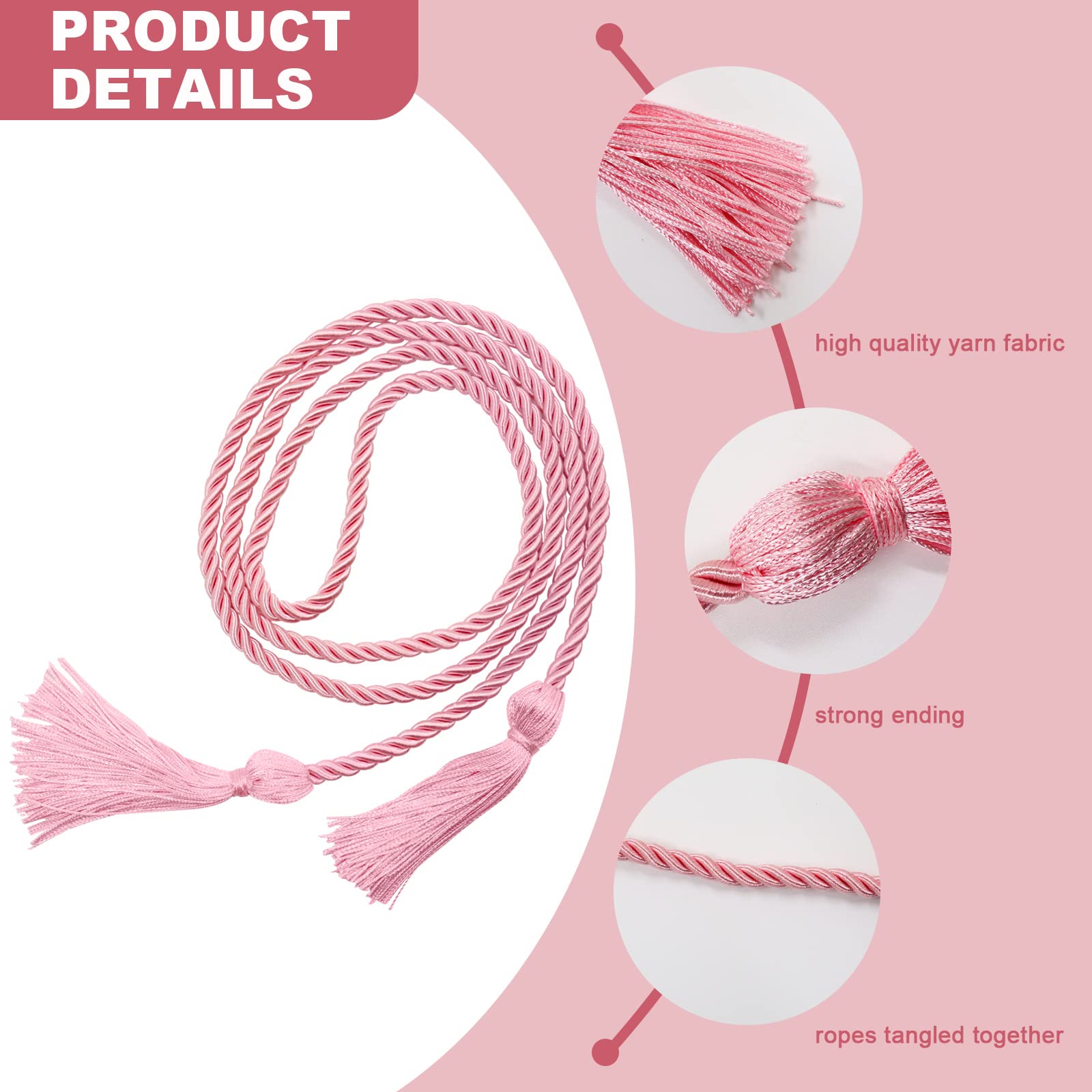 5 Graduation Ropes Snapklik.com : 66 Inches Tassel Cord Graduation, Braided Solid Color ...