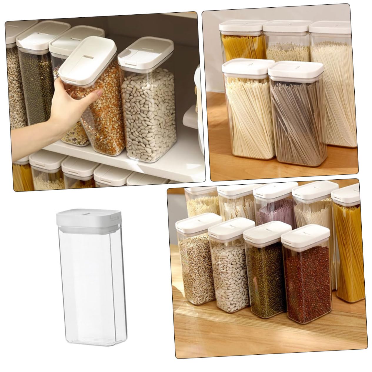 MAGICLULU 3piezas Contenedor De Pasta Para Almacenamiento De Espaguetis Organizador De Alimentos Reutilizable Para Despensa y Cocina