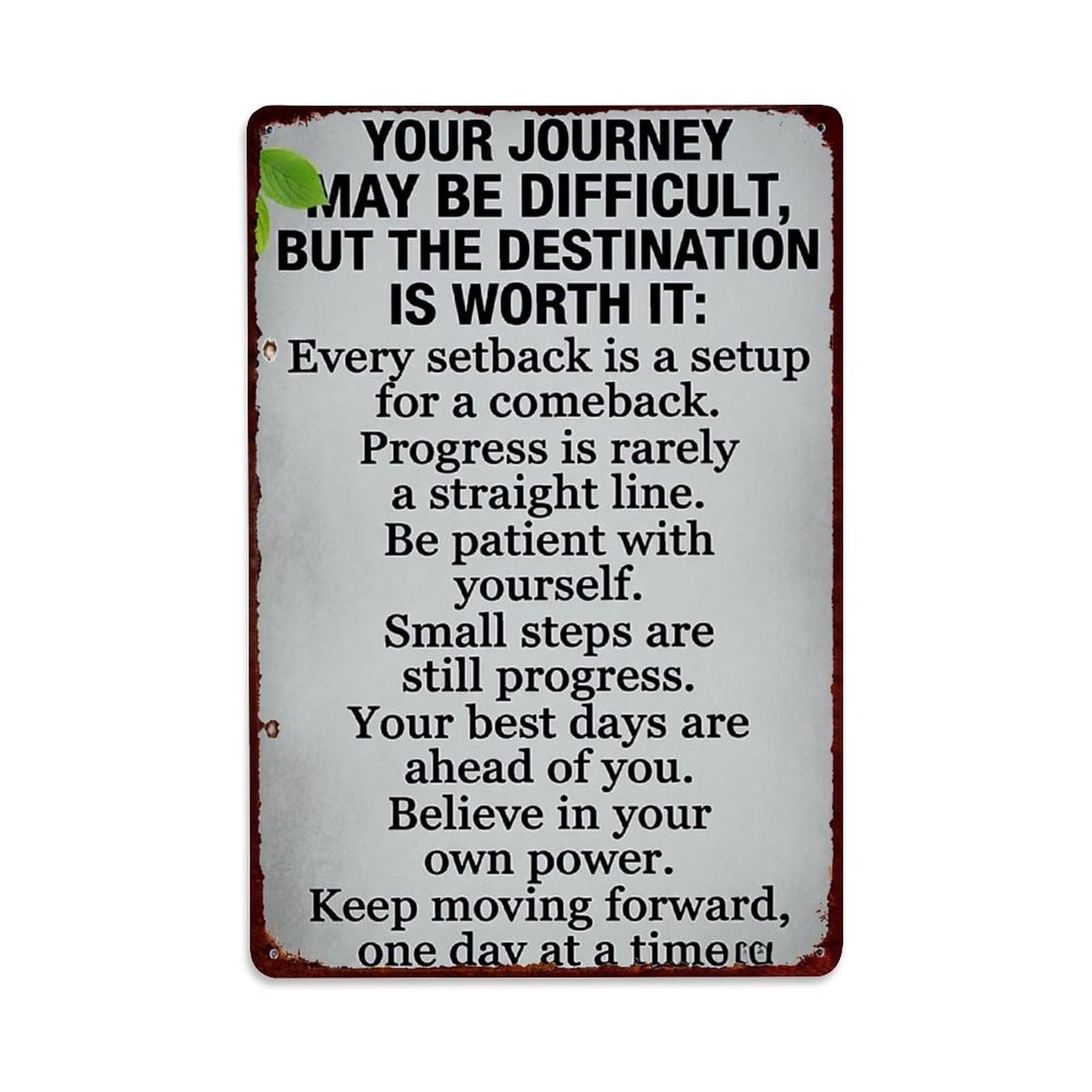 Motivational Quote On Metal Sign Retro Metal Tin Sign, Vintage Decor Art Poster for Bar, Home, Man Cave, Kitchen, Laundry Room Gift 8x12Inch