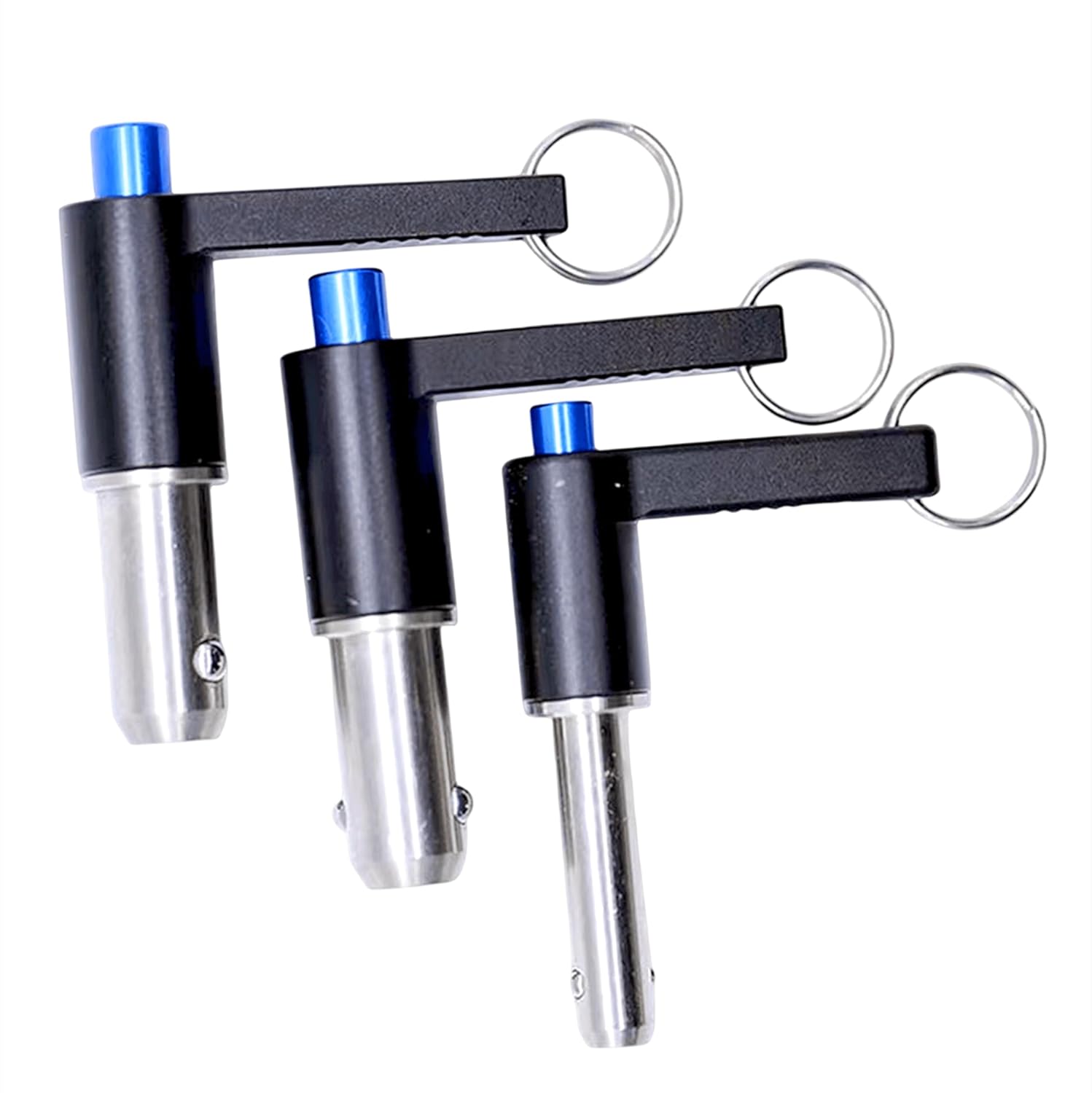L-Handle Aluminum Grip Fastening Locating Safety Pins ,Stainless Steel Quick Release Button Pins Ball Lock Pins with Ring&Lanyard Cable (Dia. X Clamping Length: 8x100mm)
