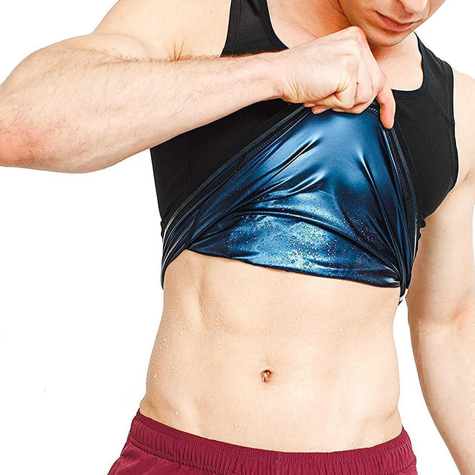 Męska kamizelka do sauna, strój do fitnessu i odchudzania potu, pas wyszczuplający, tank top, koszulka fitness, kamizelka pocąca się