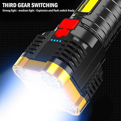 Miniatura 3 de ZZKHGo Five Explosion LED Flashlight - 5000 Lumens Super Bright Flashlights, Zoomable Powerful Flashlights High Lumens Rechargeable Handheld Small