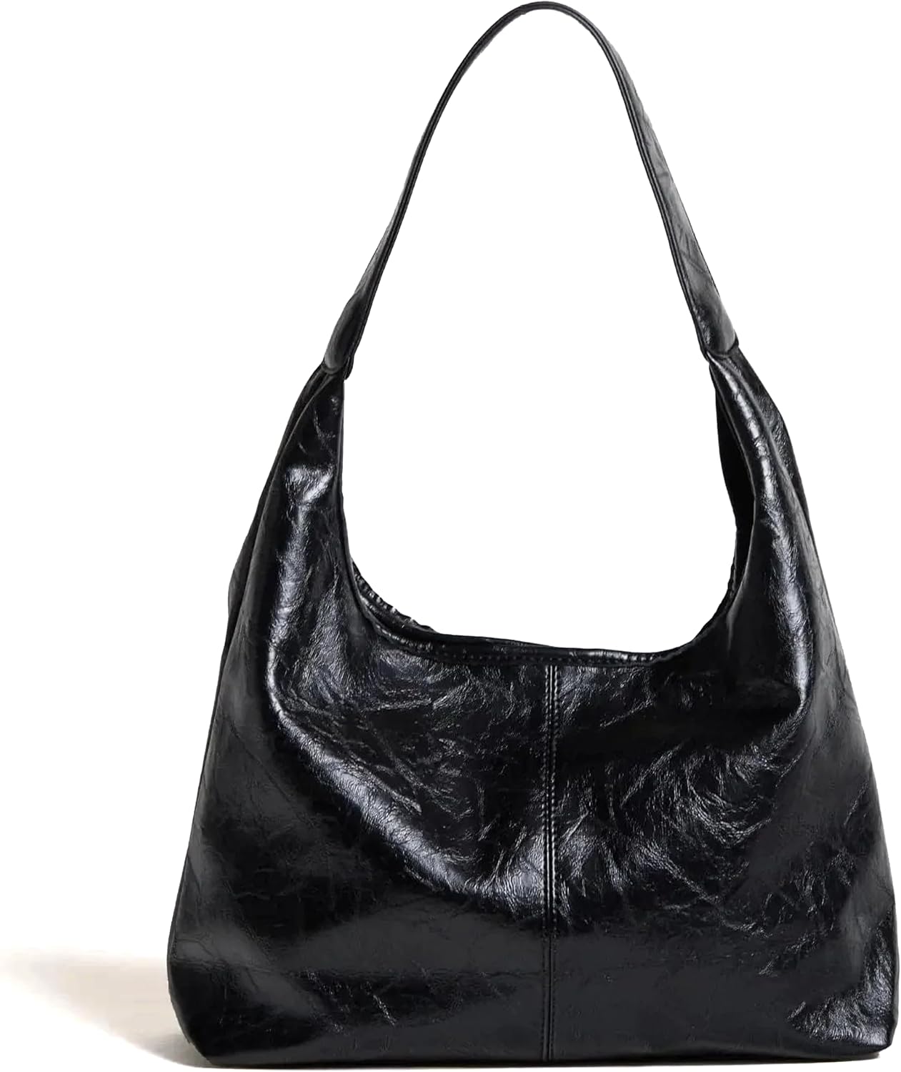 Scarlett Distressed Leather Tote Hobo Bag With Beauty Pouch
