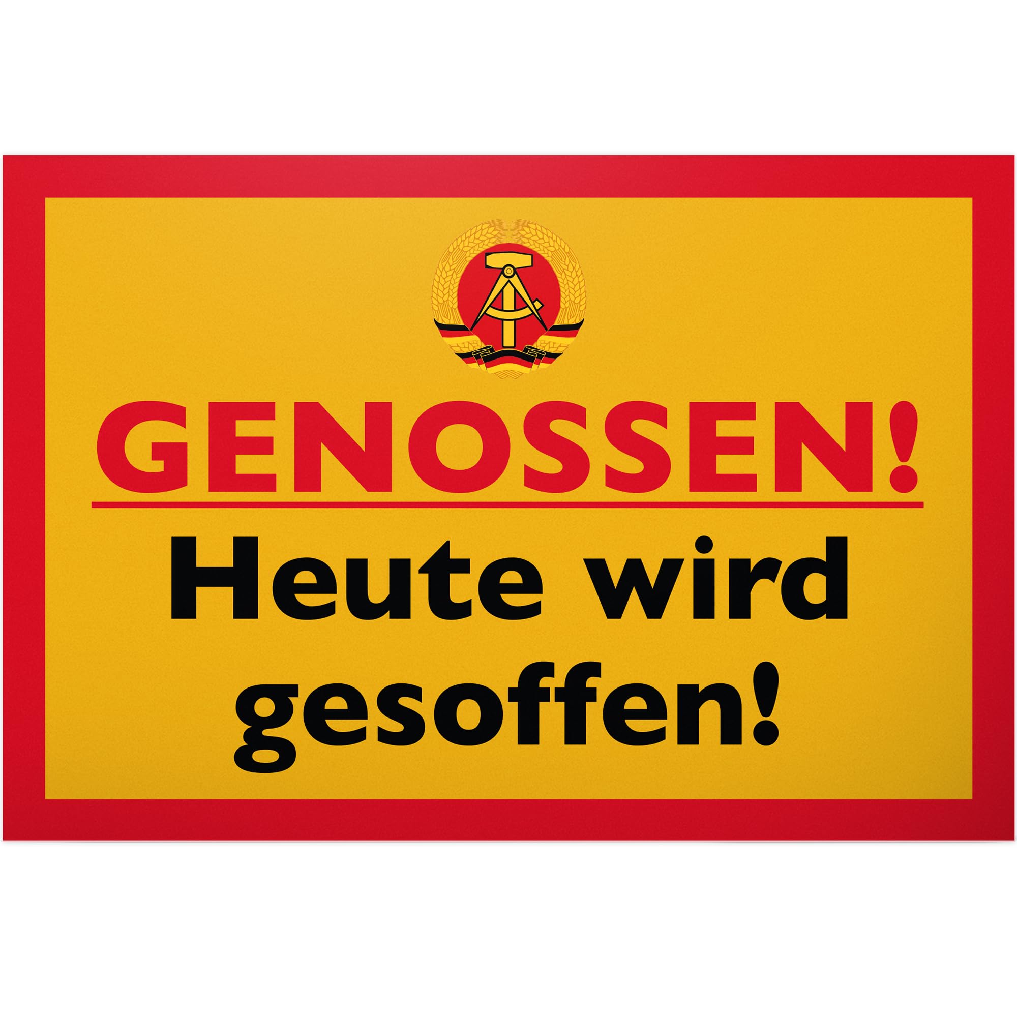Retro Blechschild "Wir Danken Erich Honecker" - Ostalgie Geschenk & Deko, 20x30 Cm Metallschild Mit 4 Aufhänge-Löchern