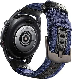 سوار رياضي من النايلون والجلد مقاس 20 ملم لساعة سامسونج جير سبورت/ سامسونج 6 /4 5 /5 برو/S2 كلاسيك/اكتيف 2 40/44 ملم/امازيفت GTS3/ GTS4 / GTS4 ميني/بيب 3 برو/GTS 2/ بي بي يو من دلع موبايلك