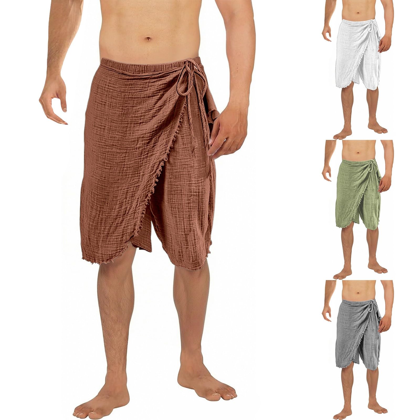 Leinen Shorts Herren Dünn Leicht : Kurze Hosen Atmungsaktiv Hawaii Bermuda