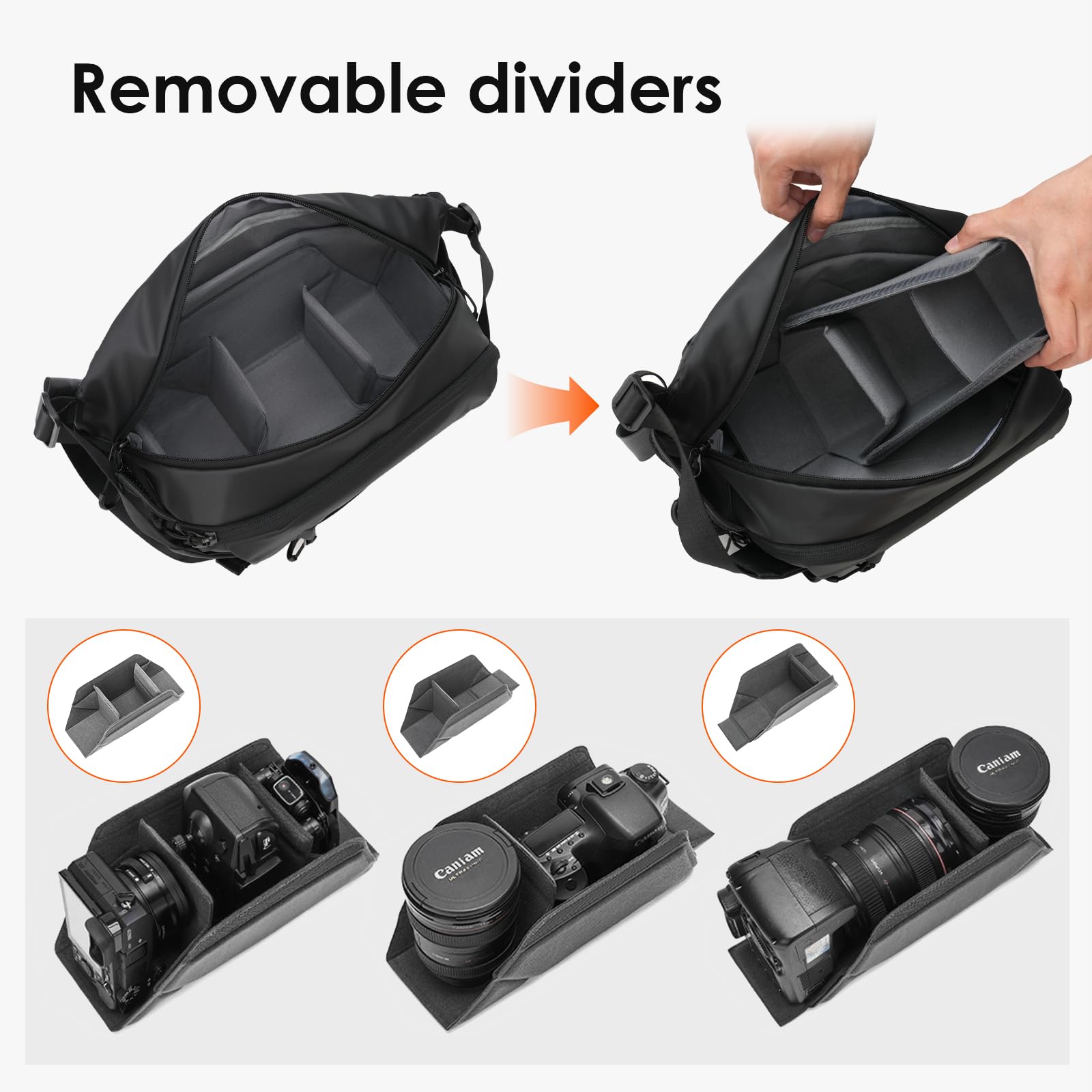 TARION Kameratasche DSLR Messenger Bag Kleine Kameratasche DSLR Schultertasche Kamera Satchel Bag Gadget Bag Crossbody Sling Bag Case für SLR Mireless Kompaktkameras Street Photography