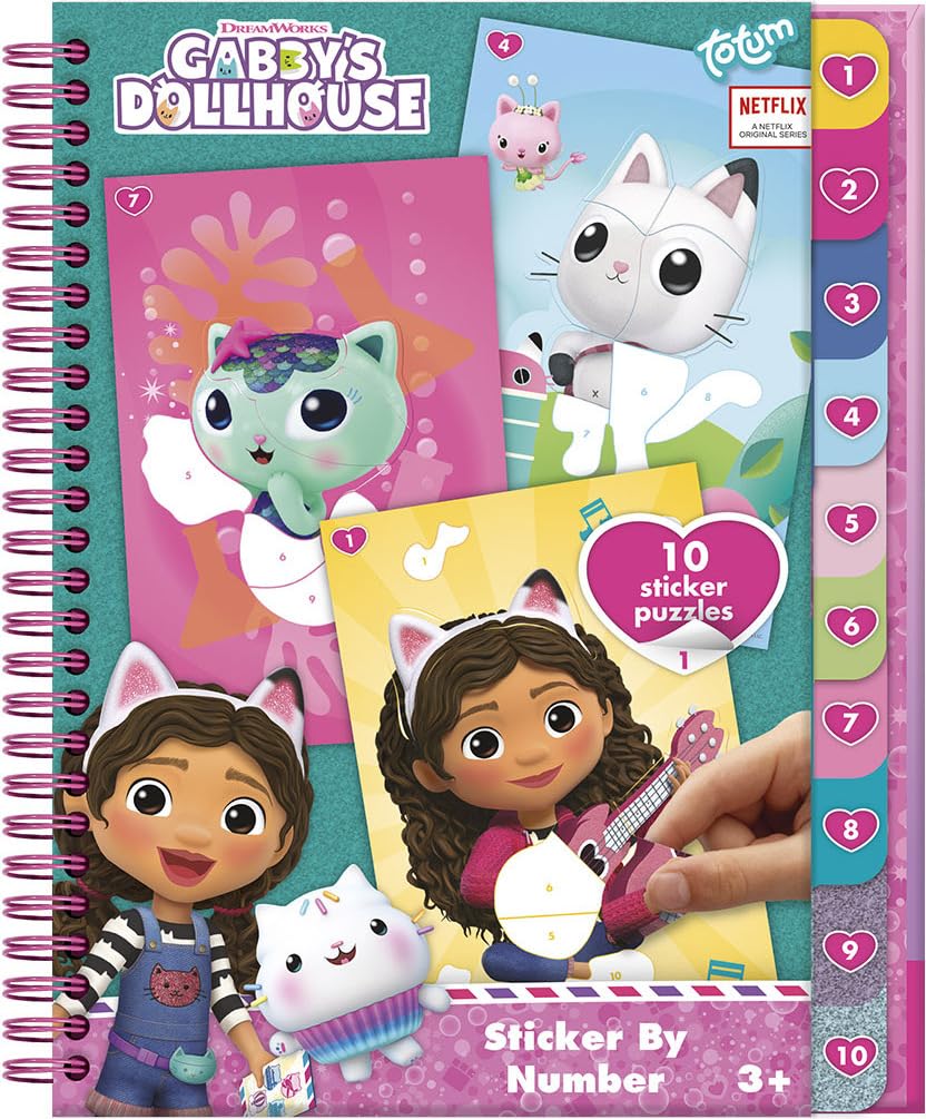 Gabby's Dollhouse Sticker by Number Activity Book, Ages 3+