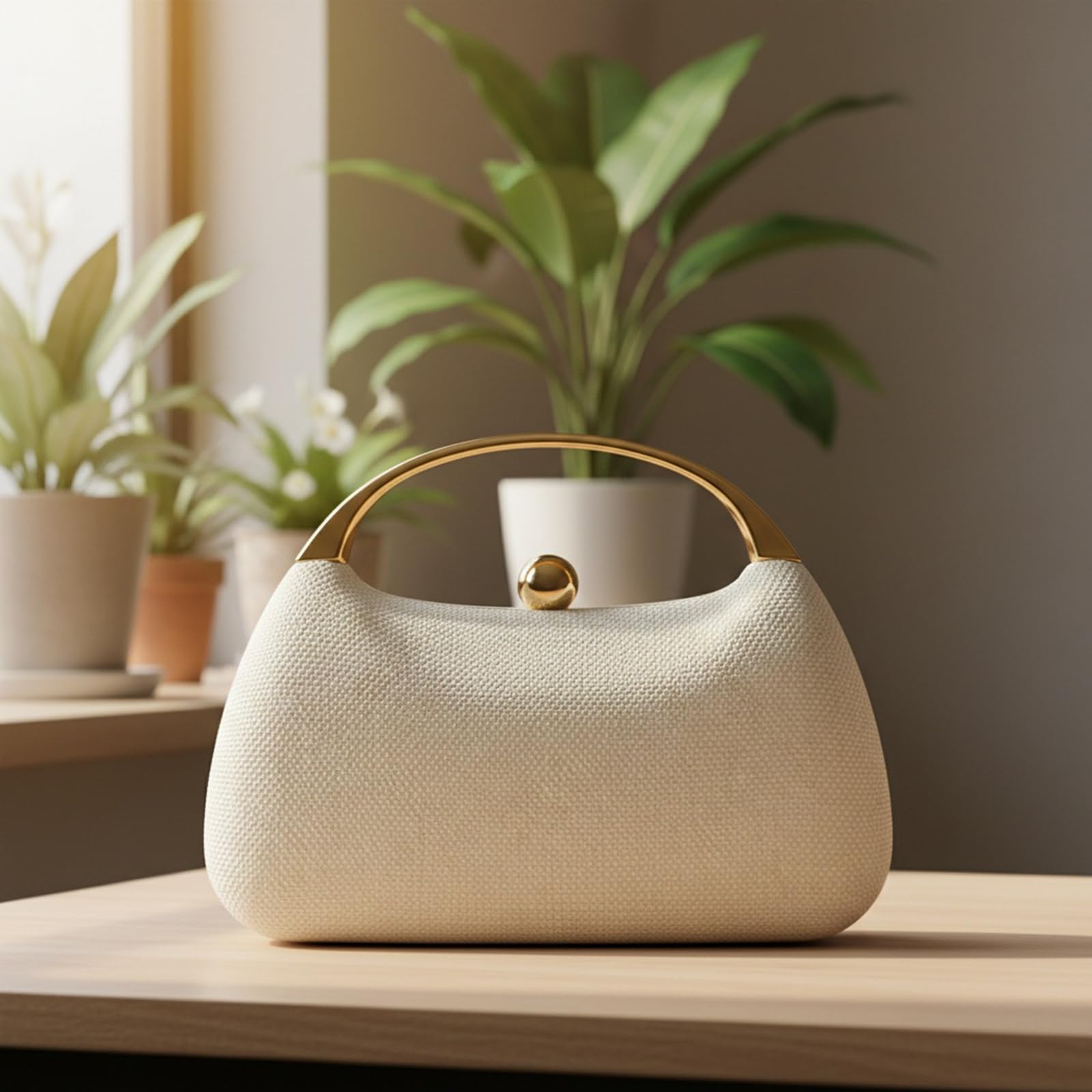 Bolso de mano de playa elegante en paja para mujer