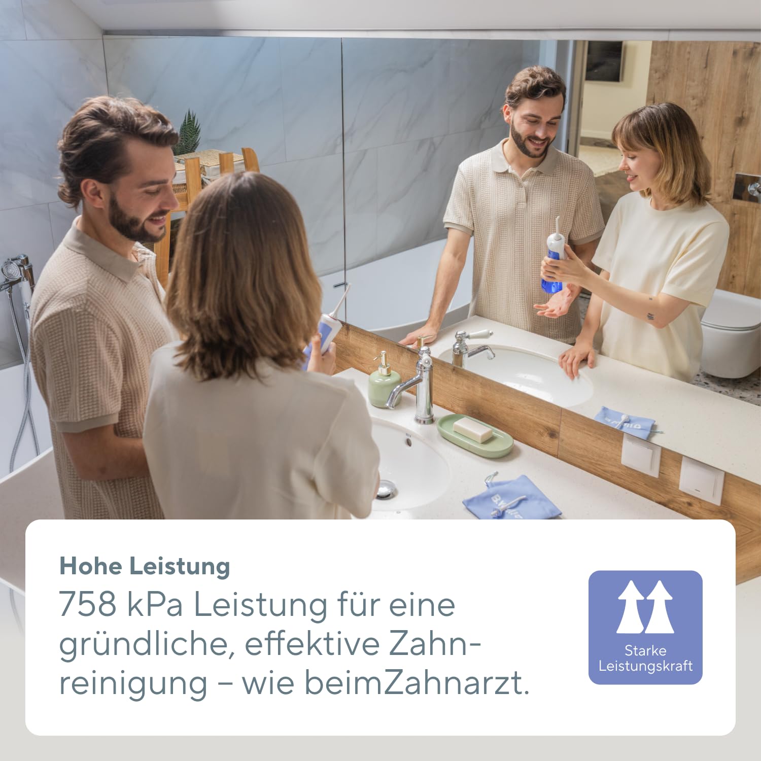 B.Well PRO-911 Tragbare Munddusche | Ideal für unterwegs, 45 Tage Akku | Schweizer Qualitätsstandards: Kompakt für unterwegs, 2 Düsen, 3 Modi und gründliche Mundpflege.