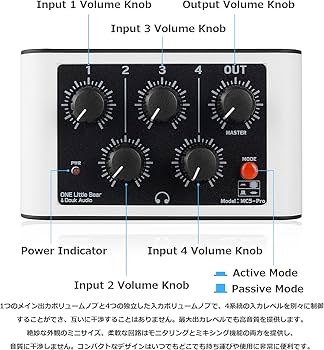 Amazon.co.jp: Nobsound ミニステレオ 4CH ラインミキサー