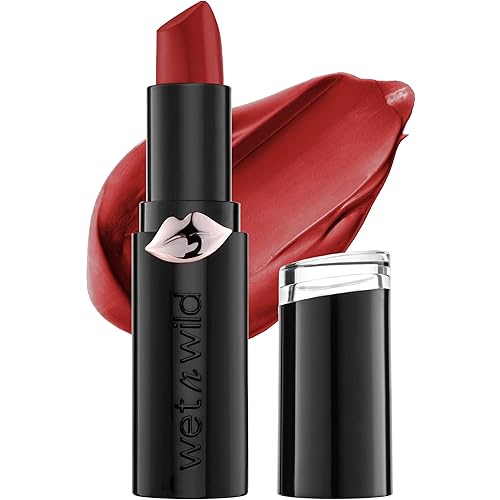 wet n wild Mega Last Matte Lip Color, Semi Matte Hyaluronic Acid Infused, Long Lasting Full Coverage for a Nourishing Pout, Cruelty-Free & Vegan - Stoplight Red