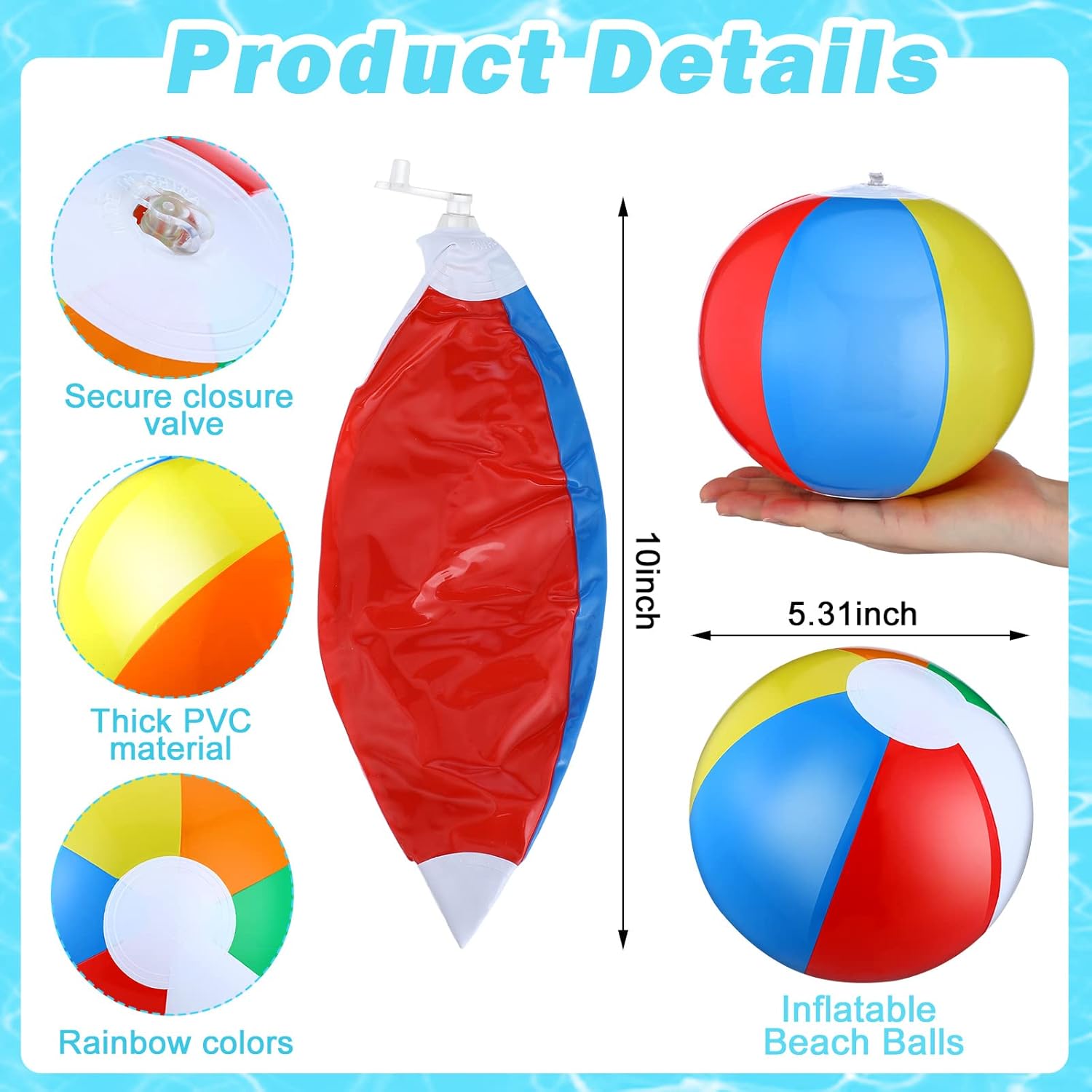 Tanlade 72 Pcs Bulk Beach Balls and Pool Games 36 10 Inch Inflatable Rainbow Beach Balls and 36 Sunglasses Bulk for Adults Party Supplies