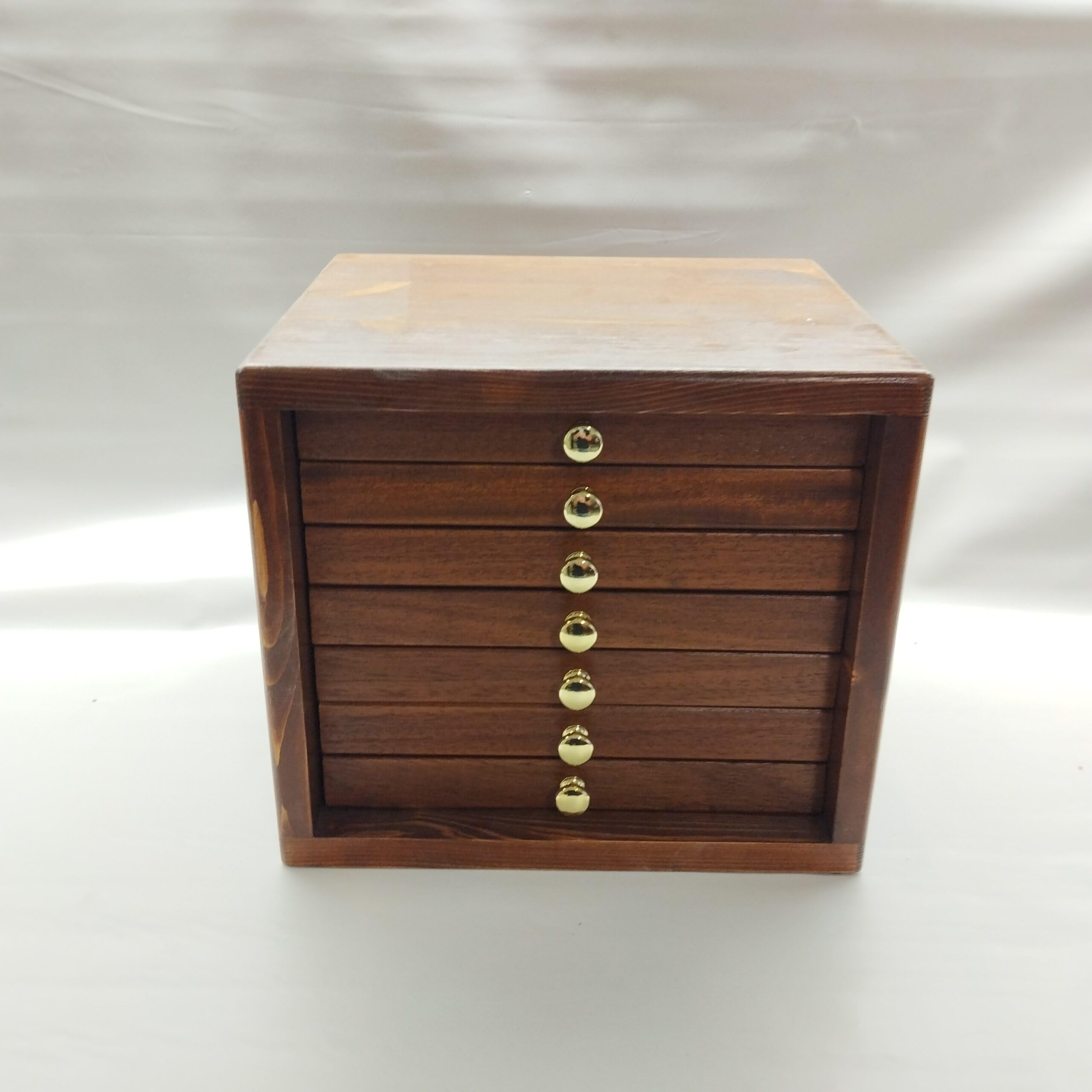 Monetario de Madera con 7 cajones y Terciopelo para Monedas y medallas, Hecho a Mano, numerado y Certificado, Personalizable