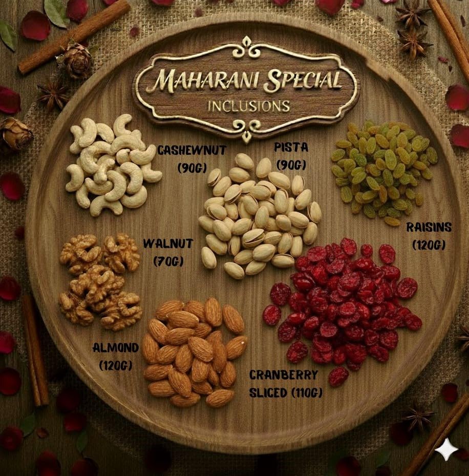 Image of Browntree Dry Fruit Gift Hamper - Maharani Special - 600g + Premium Chocolate + Festive Diya | Perfect Festive Royal Gift Box for All Celebration |Elite Designer Box for Festive Gifts & Corporate Events | Unique Corporate gift Hampers