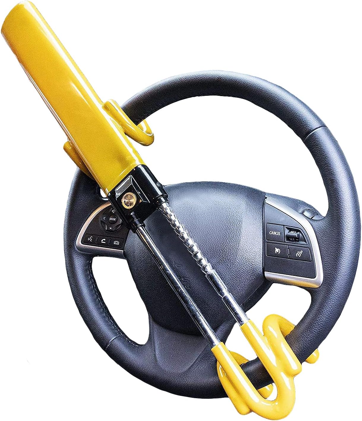 UKB4C Heavy Duty Steering Wheel Lock for Car and Van High Visibility High Security Anti-Theft Car Lock with Twin Bar Hook