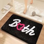 Ankah Get Naked Bath Mats, Rude Swear Words Unique Funky Cute Bathroom Rugs, Non Slip Rubber Backed Machine Washable, Cool Shag Absorbent Bath Rug for You Home, 17.32" x 29.92", GET Naked (Black)