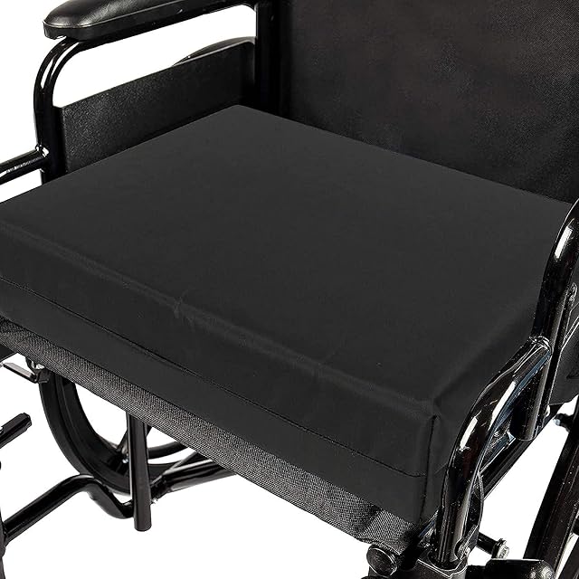 ITRAT Wheelchair Cushion Foam Ergonomic Posture Seat Pads Comfort Car Hip, Tailbone Support Pressure Sore Relief Office Chairs, Car Seats l Wipe able Black Cover (16 x 16 x 2)