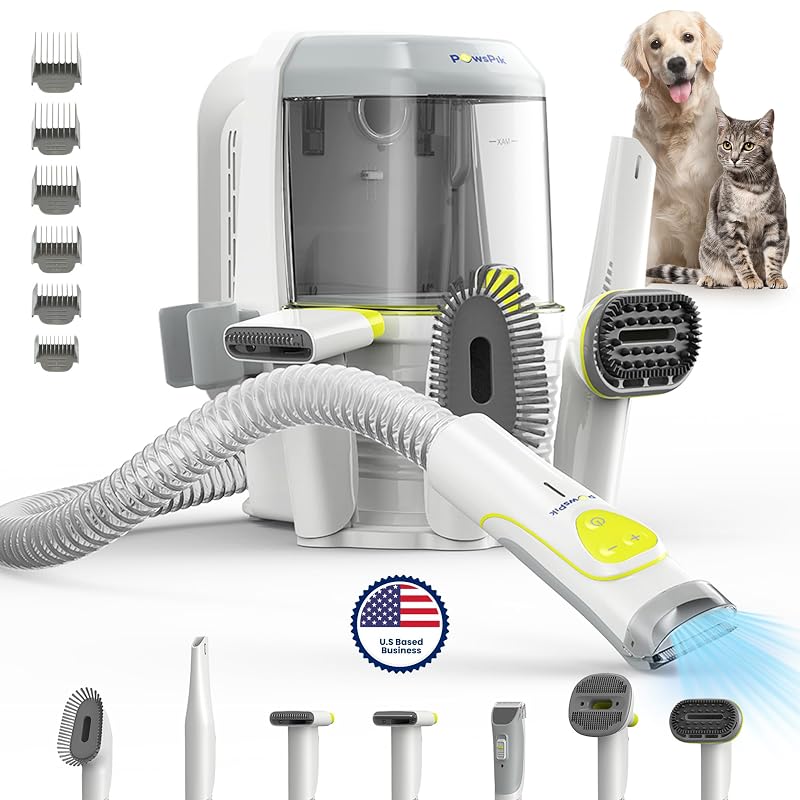 Aspirador para tosa de cães e gatos 7 em 1 com escova, máquina e filtro HEPA PAWSPIK GroomingPro Rx