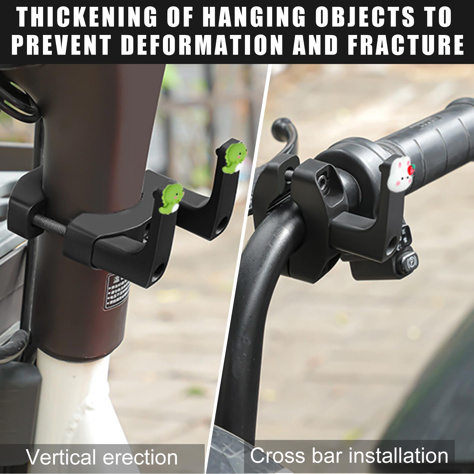 Gancho para Scooter 2 Piezas: WIYETY Gancho Frontal para Scooter Eléctrico con Correas para Scooter, Gancho Delantero Patinete Eléctrico Aleación de Acero, Multifunción Accesorios para Scooter