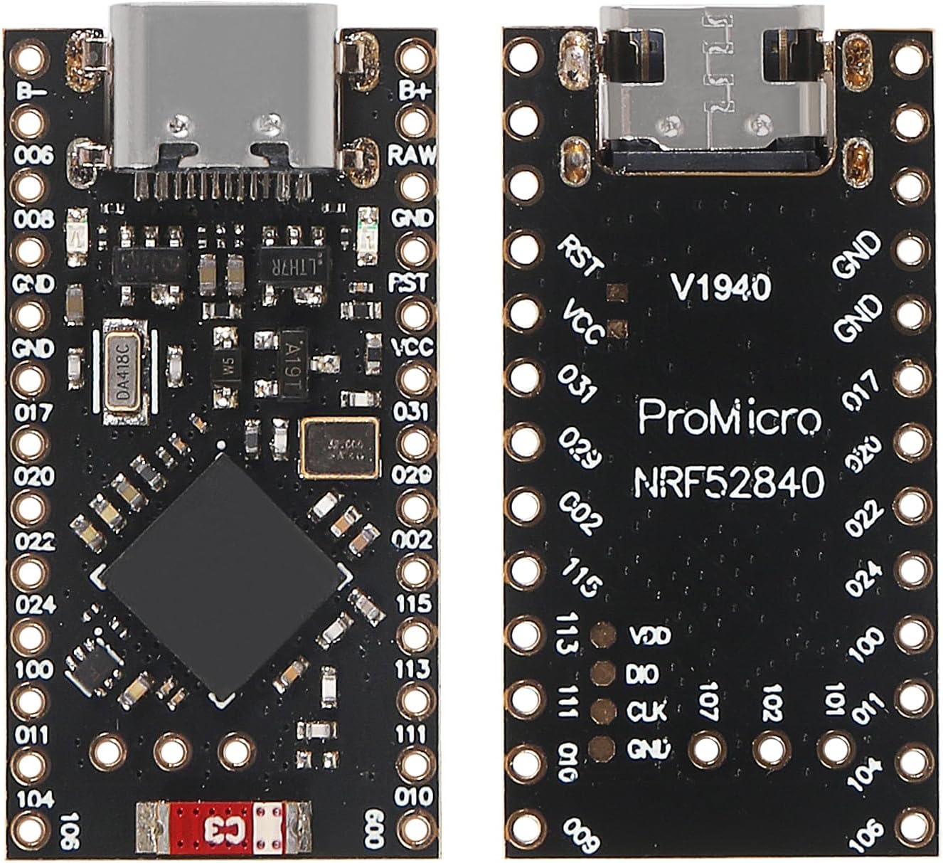 Pro Micro NRF52840 Development Board Wireless Bluetooth Charging Management Module，Nano V2.0 Bluetooth Charging Management Type-C Compatible with Arduino IDE (4pcs)
