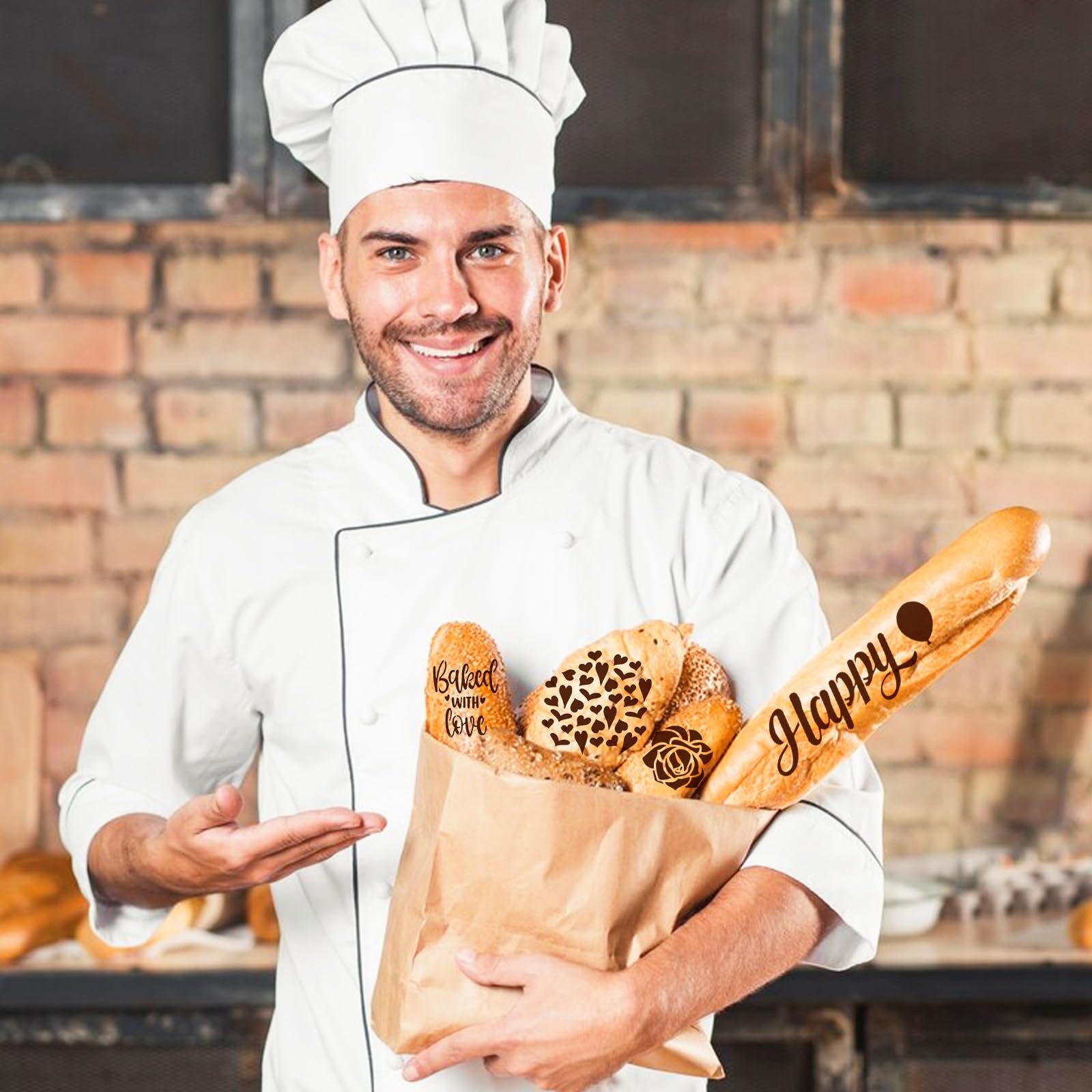 Oruola 13 sztuk szablonów do chleba, tortów, chleba, do dekorowania, tortów, ciast, pieczywa, ciastek (białe)