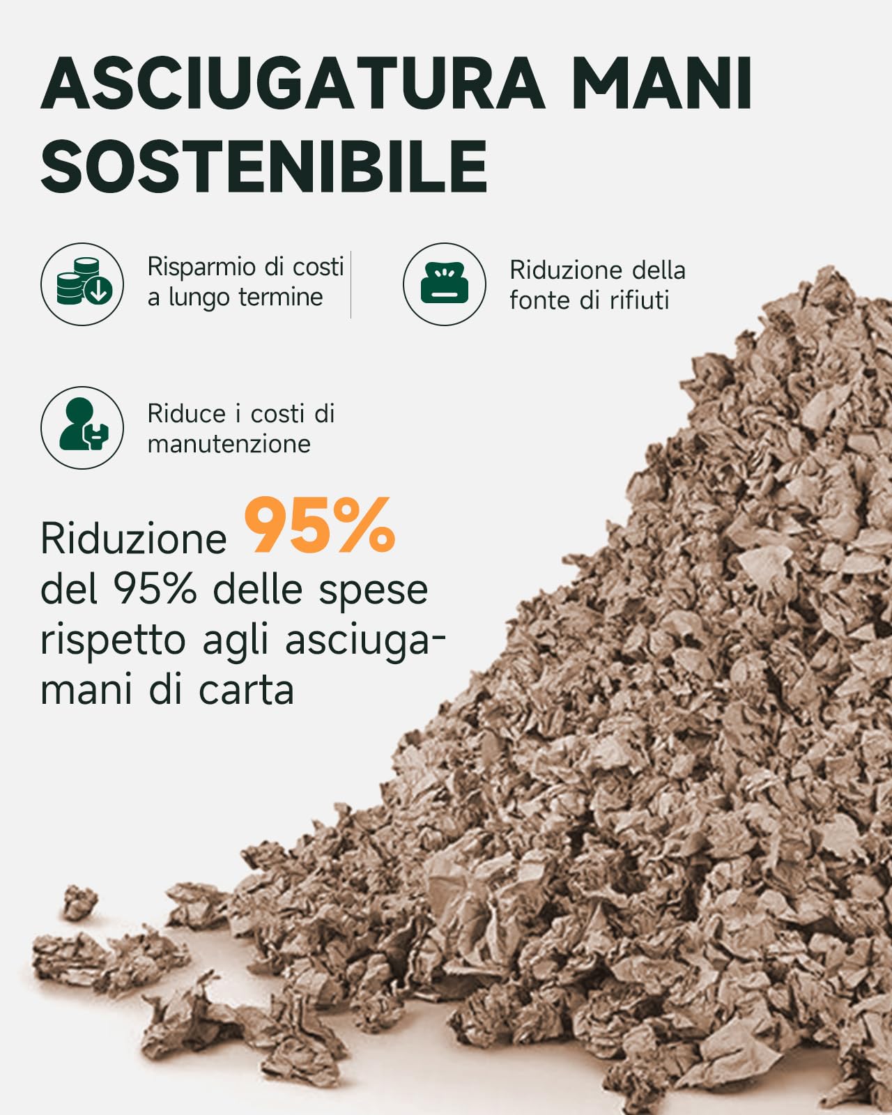anydry IronStorm 2815 Asciugamani Commerciale con Filtro HEPA - Sensore touchless 1600W, Asciugatura Rapida 7-10s, Acciaio Inossidabile Spazzolato (Lucidato)
