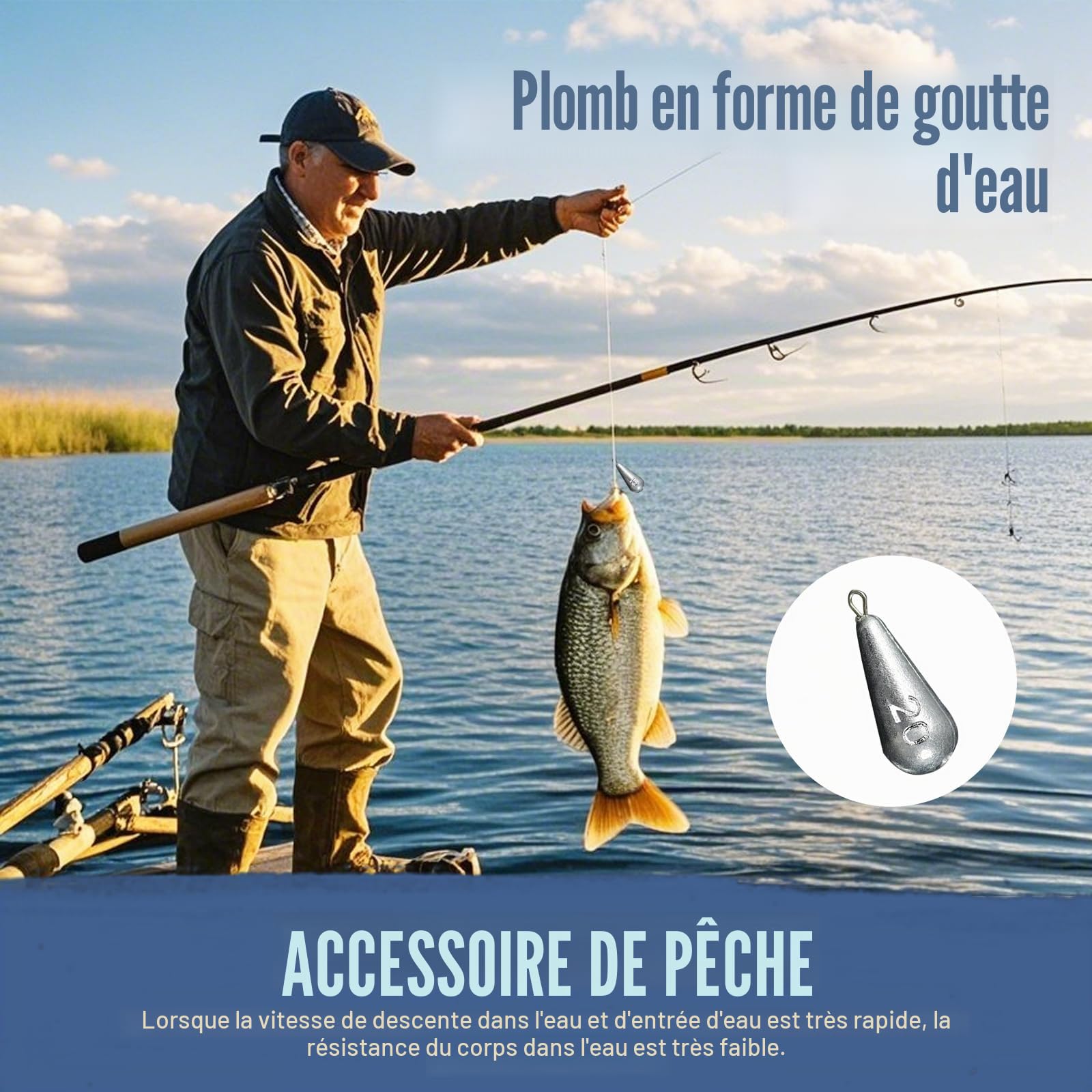 Poids de Pêche Plombs Drop Shot 5g 10g 15g 20g Forme de Goutte Pêche Sinker pour Mer Eau Douce