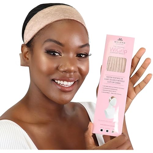 MILANO COLLECTION WiGrip, The Original Comfort Wig Grip Band, Adjustable Band for Glueless Support, Non-Slip Wig Grip Headbands, Tension-Free, One Size Fits All, Nude