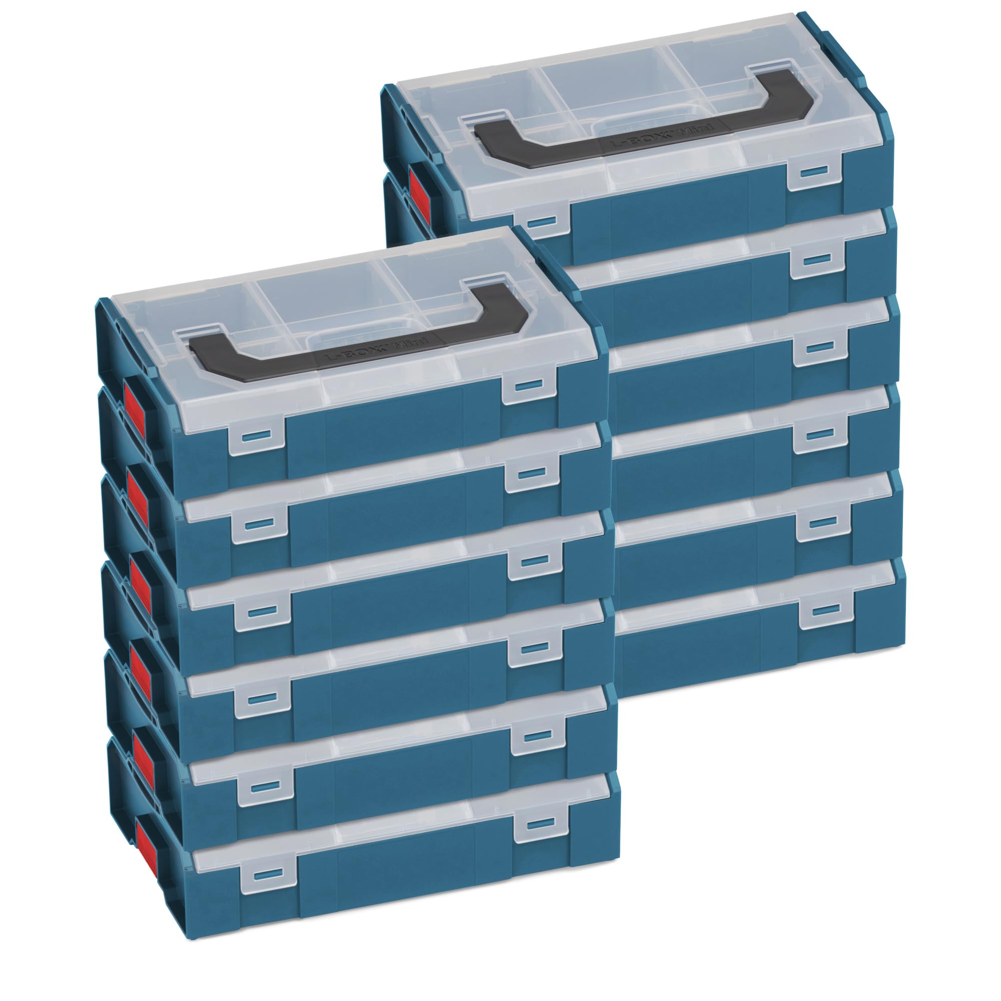 L-BOXX Mini Set da 12 – Professionale Blu | Robusti Cassetti Portautensili per Piccoli Articoli | Sistema a Click, Impilabile, Idoneo per Alimenti | Ideale per Professionisti e Fai da Te