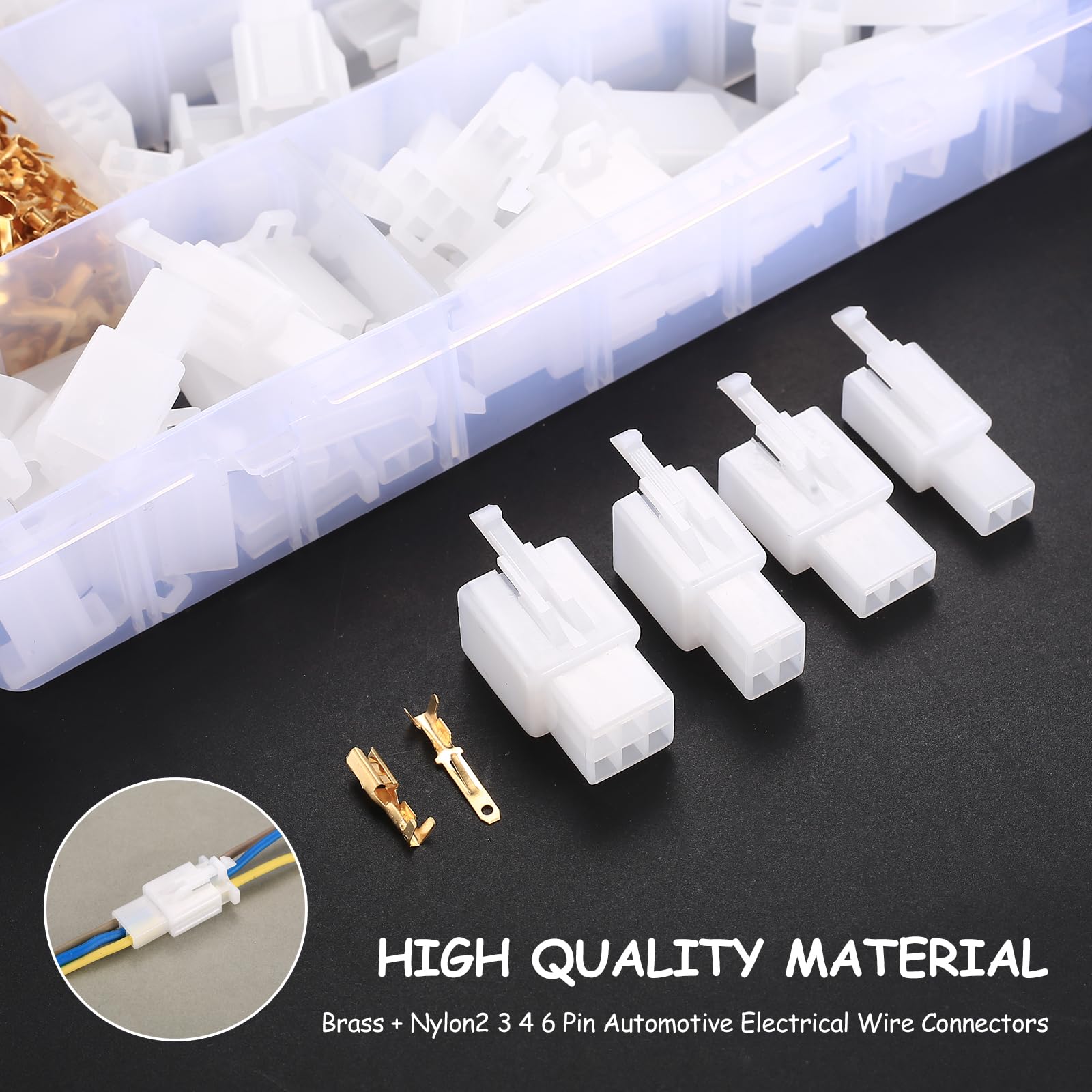 Kit De 490 Conectores Eléctricos Para Automoción | Terminales De Crimpado 2.8 Mm, Incluye 2, 3, 4 Y 6 Pines