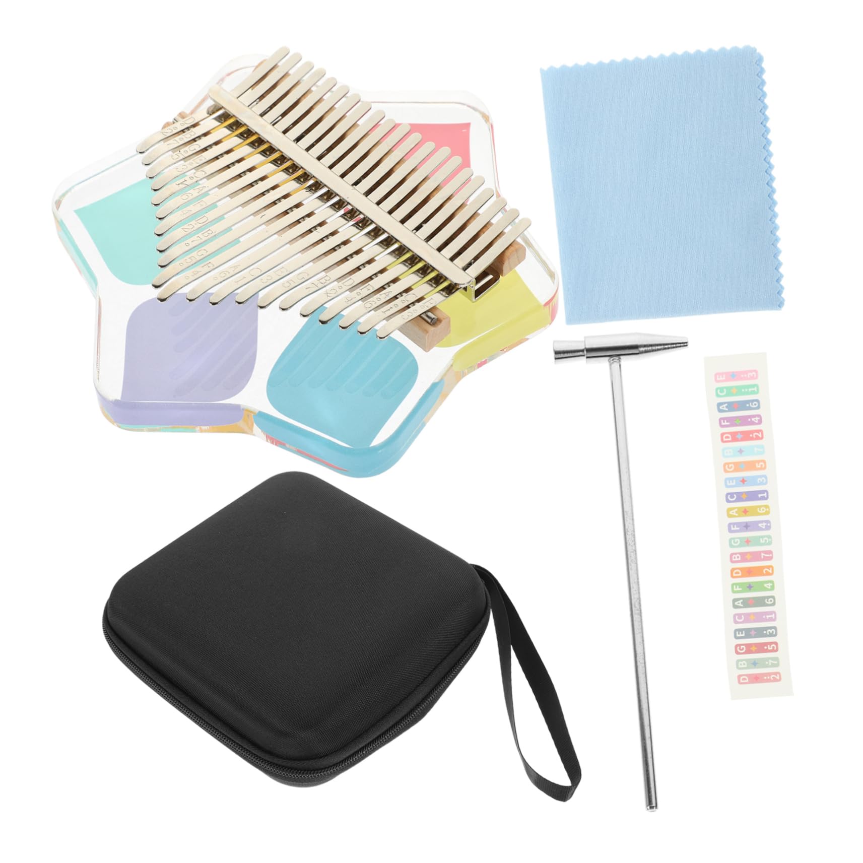 ibasenice Kalimba Miniature Acrylique Piano Kit De Touches Instrument De Musique Léger Pour Débutants