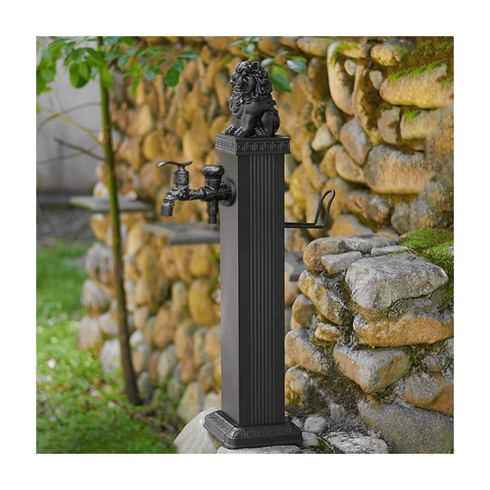 XDLEDMKIZ Outdoor Garden Water Column with Double Outlet Faucet, Freestanding Hose Stand, Antifreeze Hydrant for Backyard Water Dispensing