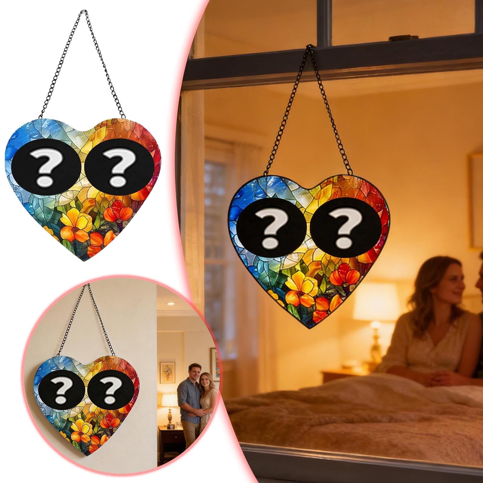 Colgante de acrílico personalizado de colores para parejas, fotos familiares, parasol, foto personalizada, artículos de pareja de cumpleaños 062166