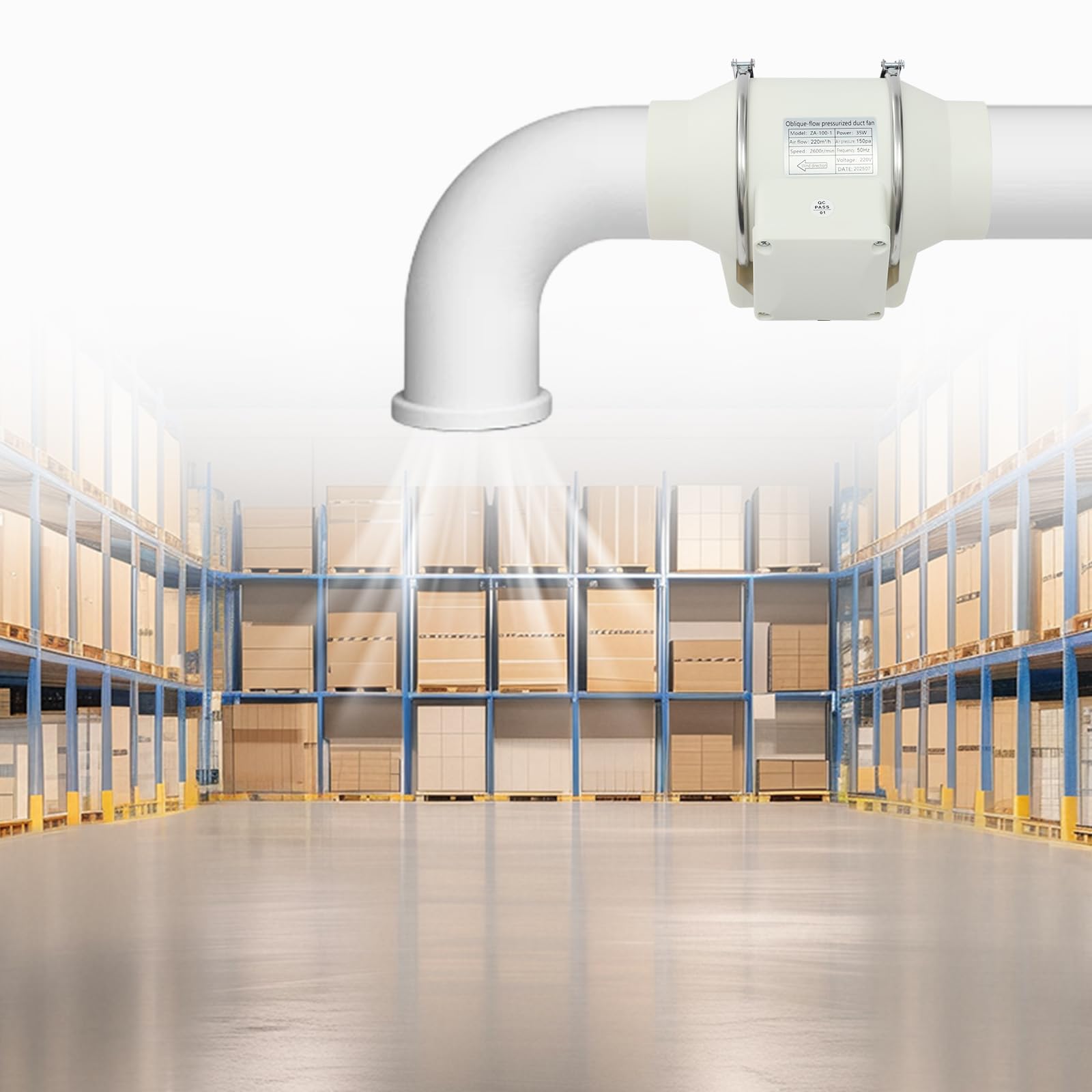 Ventilador de tubo de 28 W, ventilador de canal, ventilador de conducto en línea, con velocidad de 2600 rpm y caudal de aire de 220 m³/h para talleres, salas de moxa, salas de ajedrez, aseos, baños