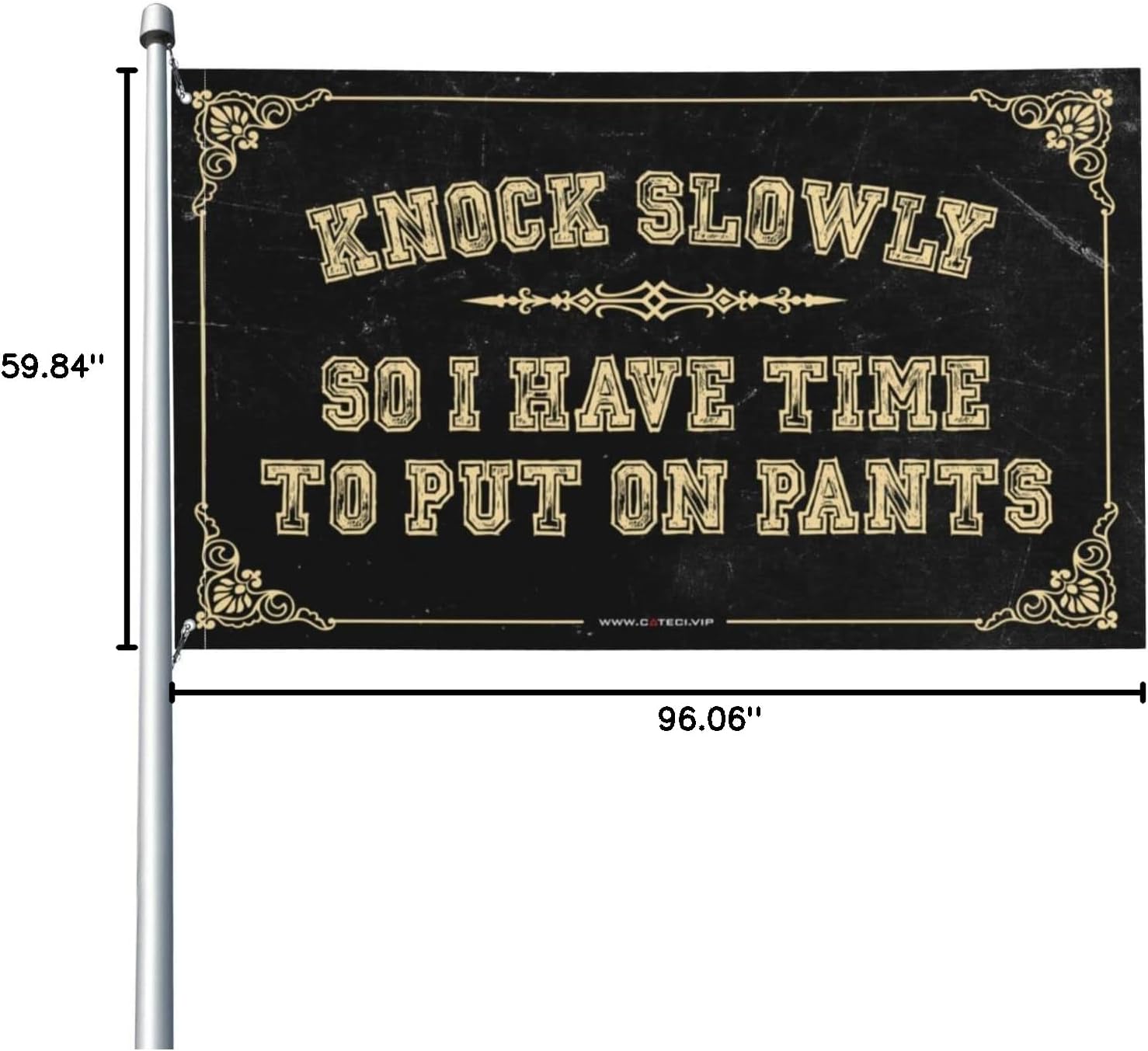 Dorm Wall Decor for College Boys Knock Slowly So I Have Time to Put On Pants Flag College Dorm Decor Funny Girls Room Decor (Size : 152X244CM)