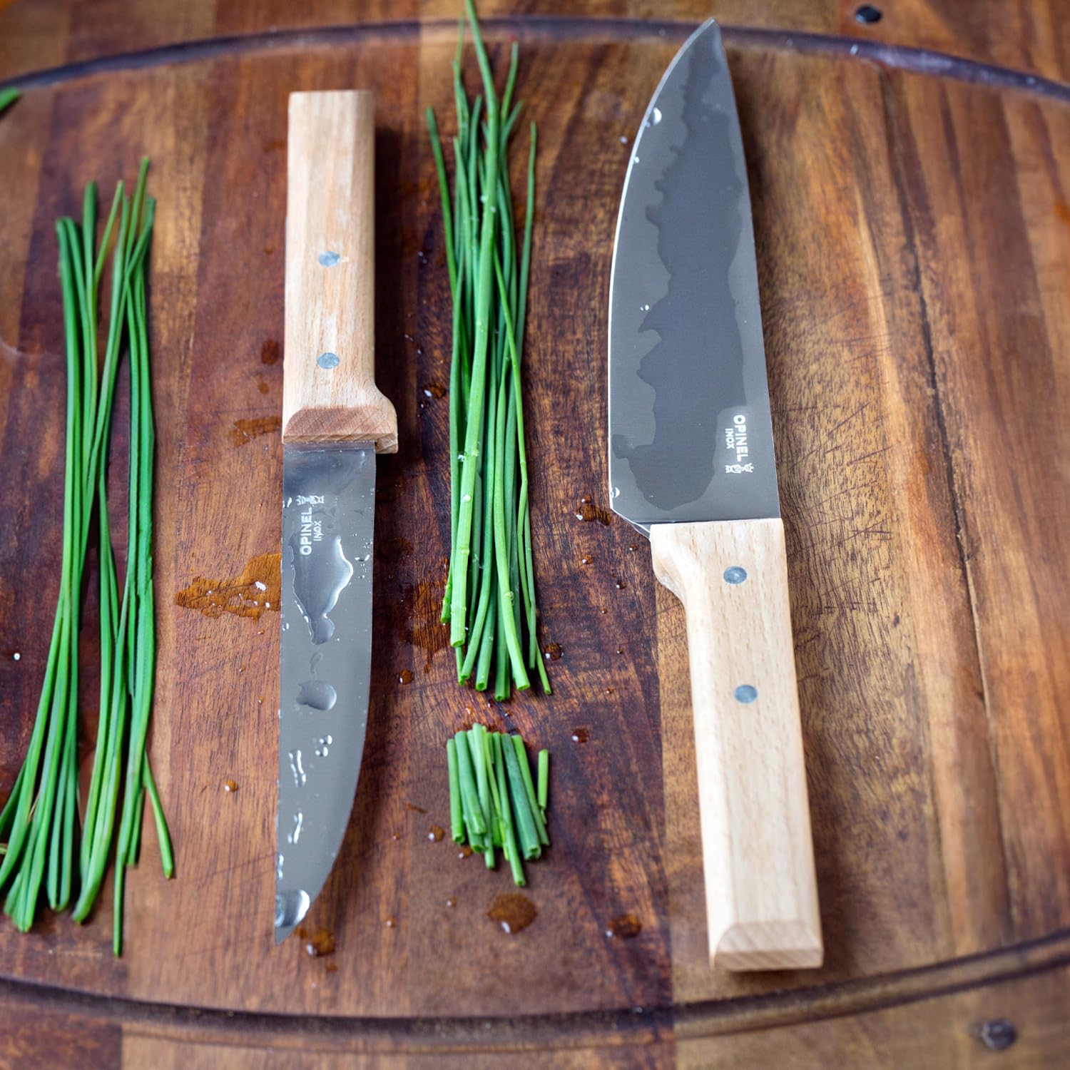 Opinel - Coffret Trio Parallèle, 1 Couteau de Chef N°118, 1 Couteau à Découper N°120 , 1 Couteau d’Office N°126 - Acier Inox, Bois de Hêtre - Garantie à Vie