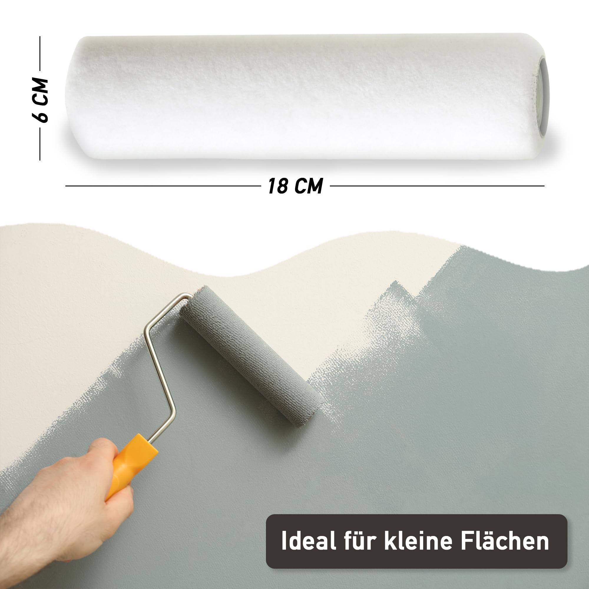 5er Set - Kleine Beschichtungswalze/Malerrolle (18cm) für Epoxidharz und Polyesterharz Bodenbeschichtung
