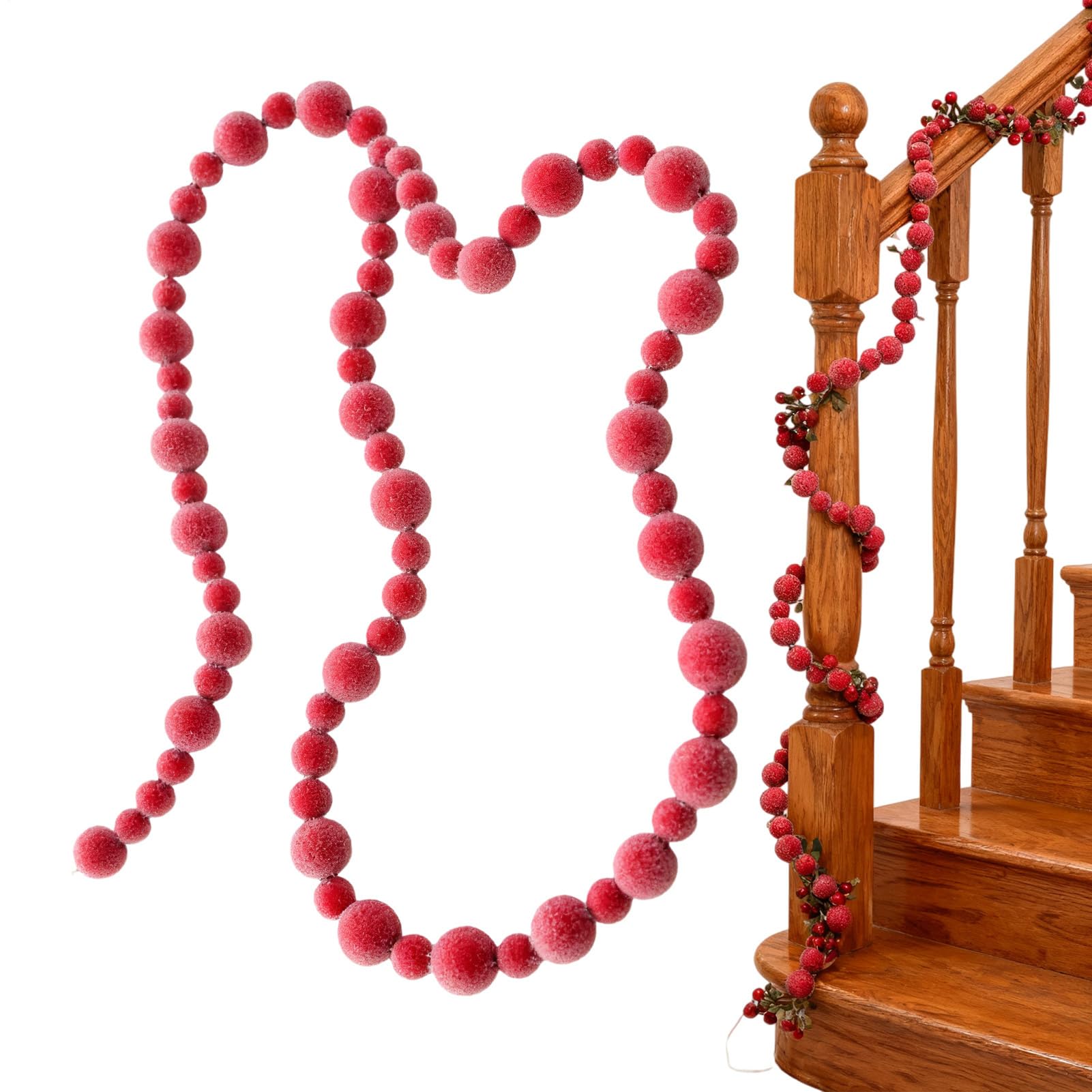 Guirlande de baies rouges de Noël artificiel maison intérieur extérieur 275cm