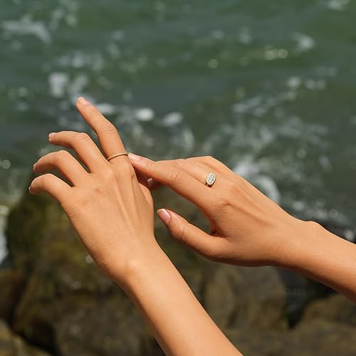 Miniatura 4 de STORYJEWELLERY Anillos de declaración para mujer, anillos de cóctel para mujer, anillo de sello Art Deco, anillos de dedo índice y meñique pavé