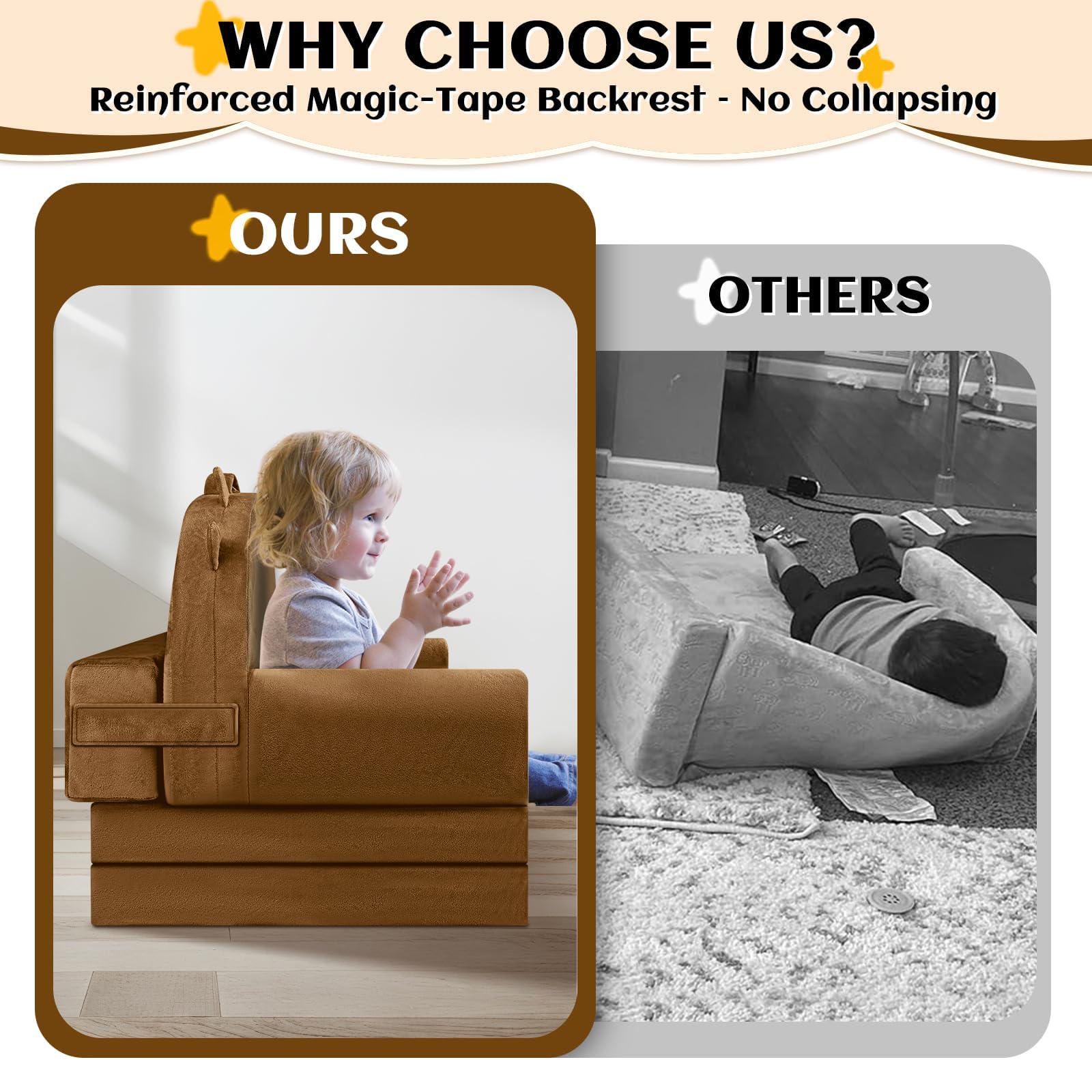 Canapé Enfant, 2-en-1 Chaise Pliante pour Enfants, 150cm canapé en Velours Cristal Doux pour Les Enfants en Bas âge pour la Chambre à Coucher, Le Salon
